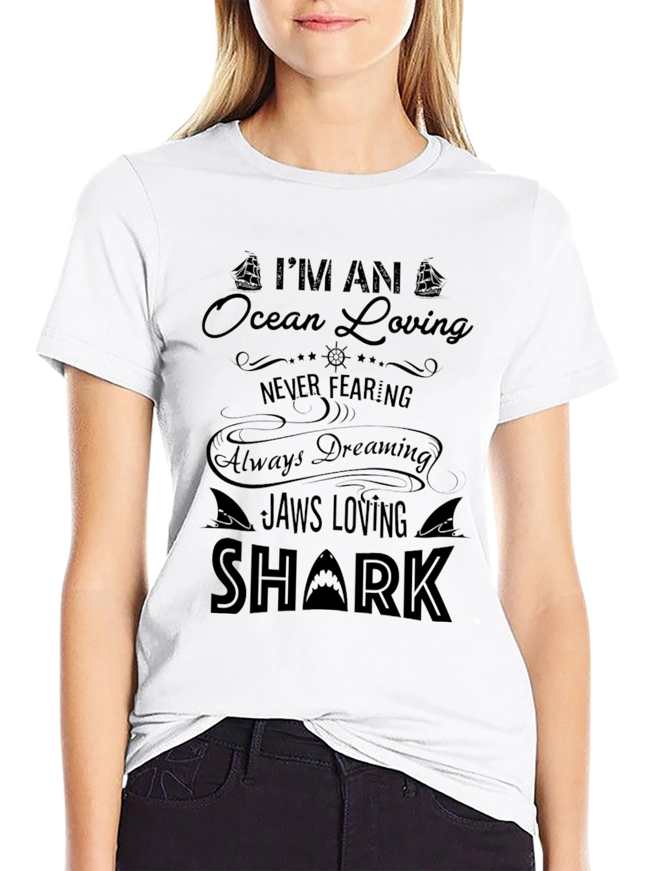 Ocean Loving Shark Graphic T-Shirt