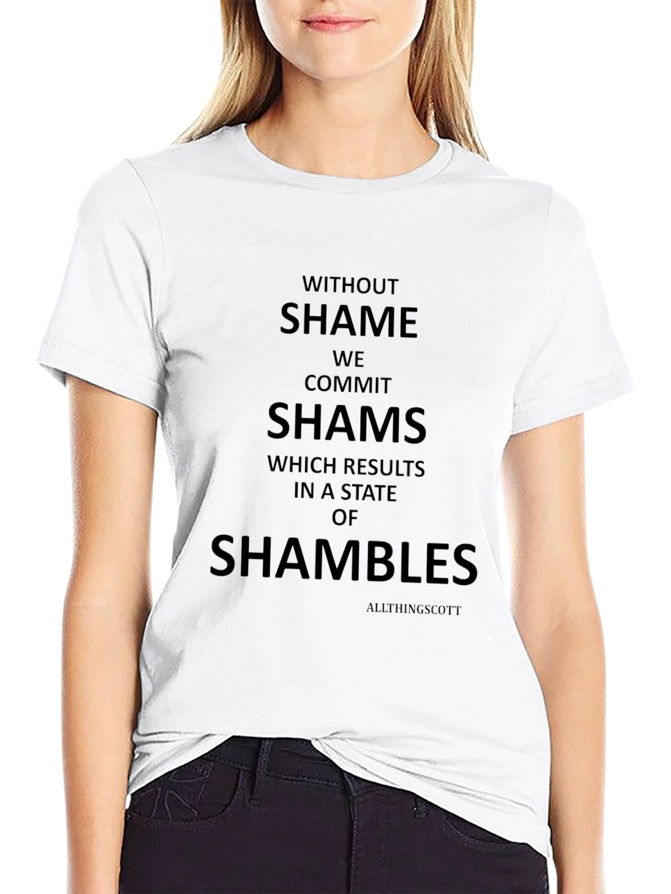 Shame Shambles Graphic Print Black T-Shirt