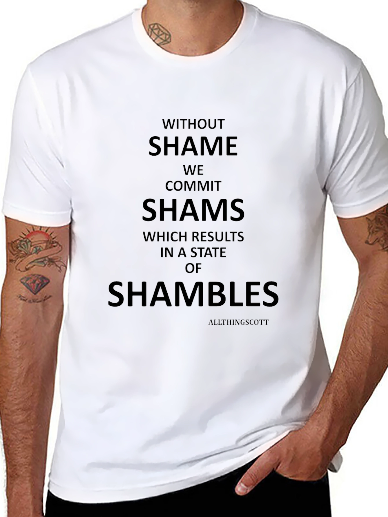 Shame Shambles Graphic Print Black T-Shirt