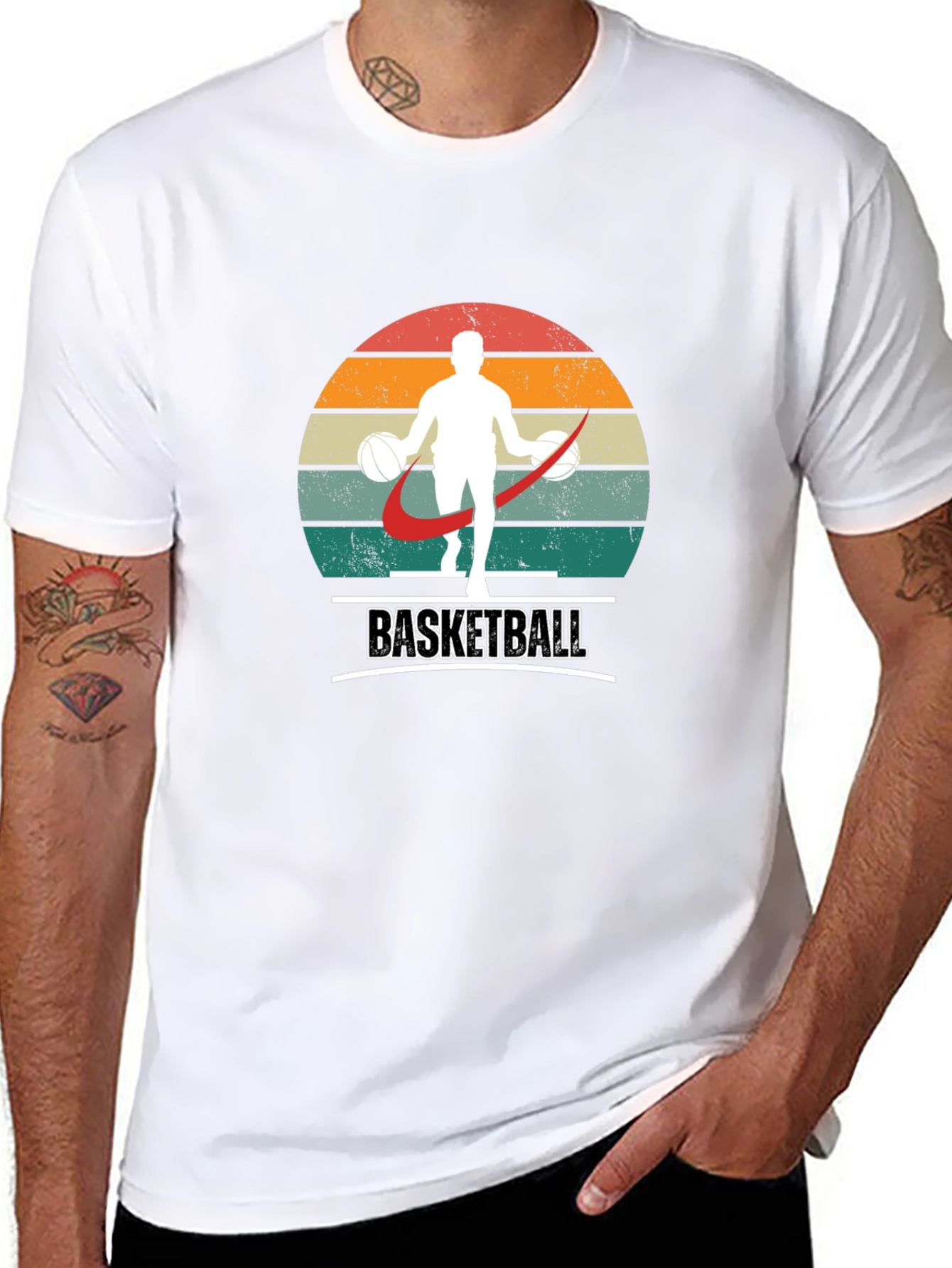 Retro Basketball Player Graphic T-Shirt