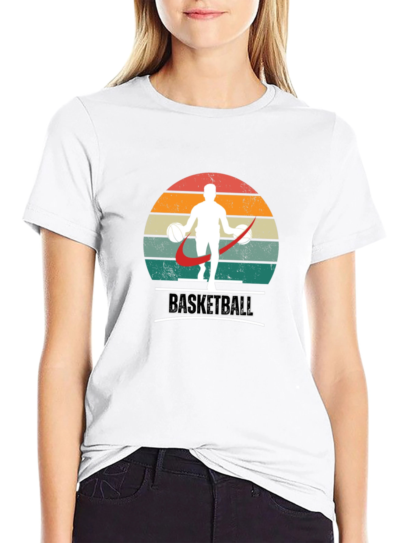 Retro Basketball Player Graphic T-Shirt