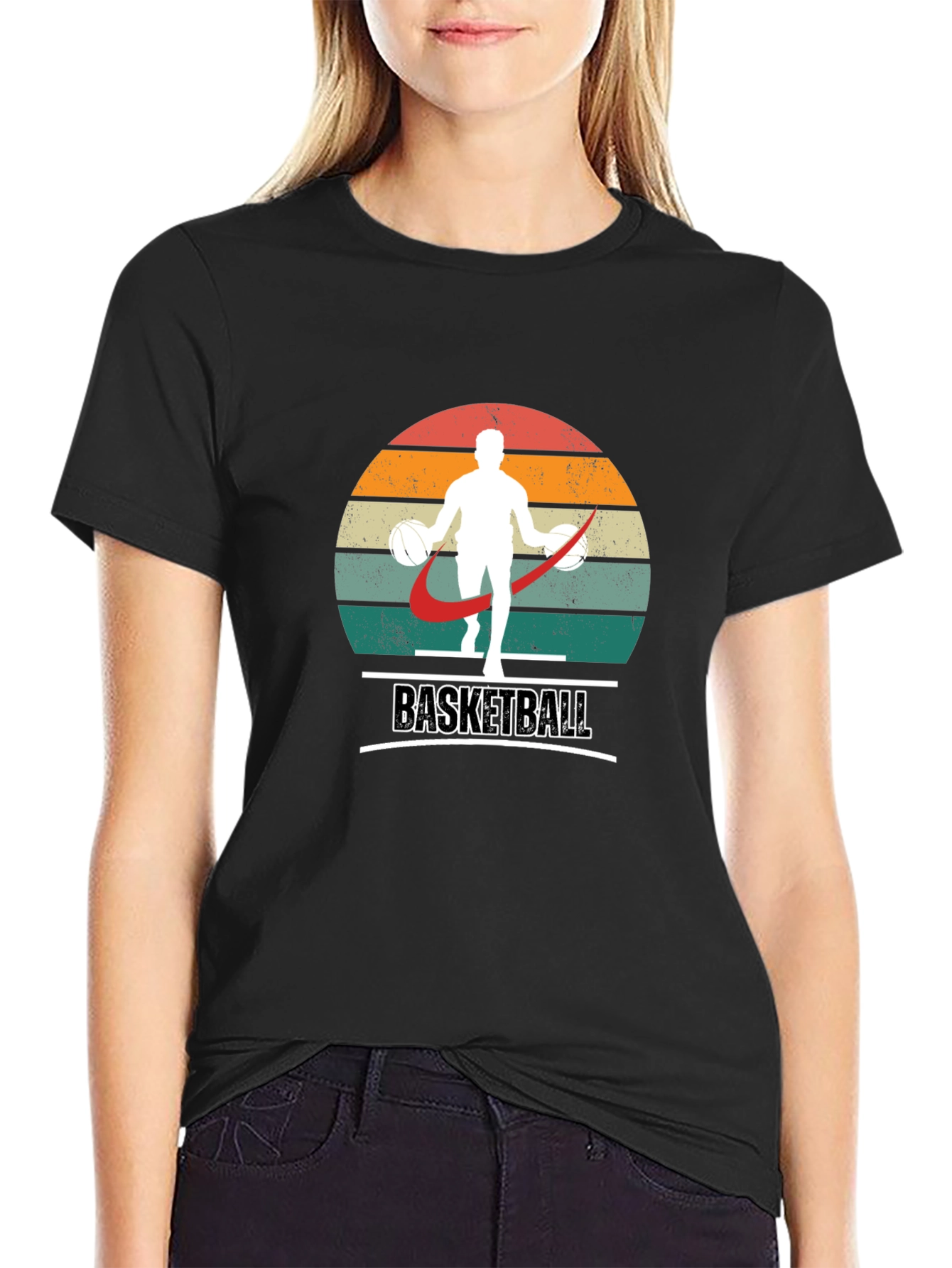 Retro Basketball Player Graphic T-Shirt