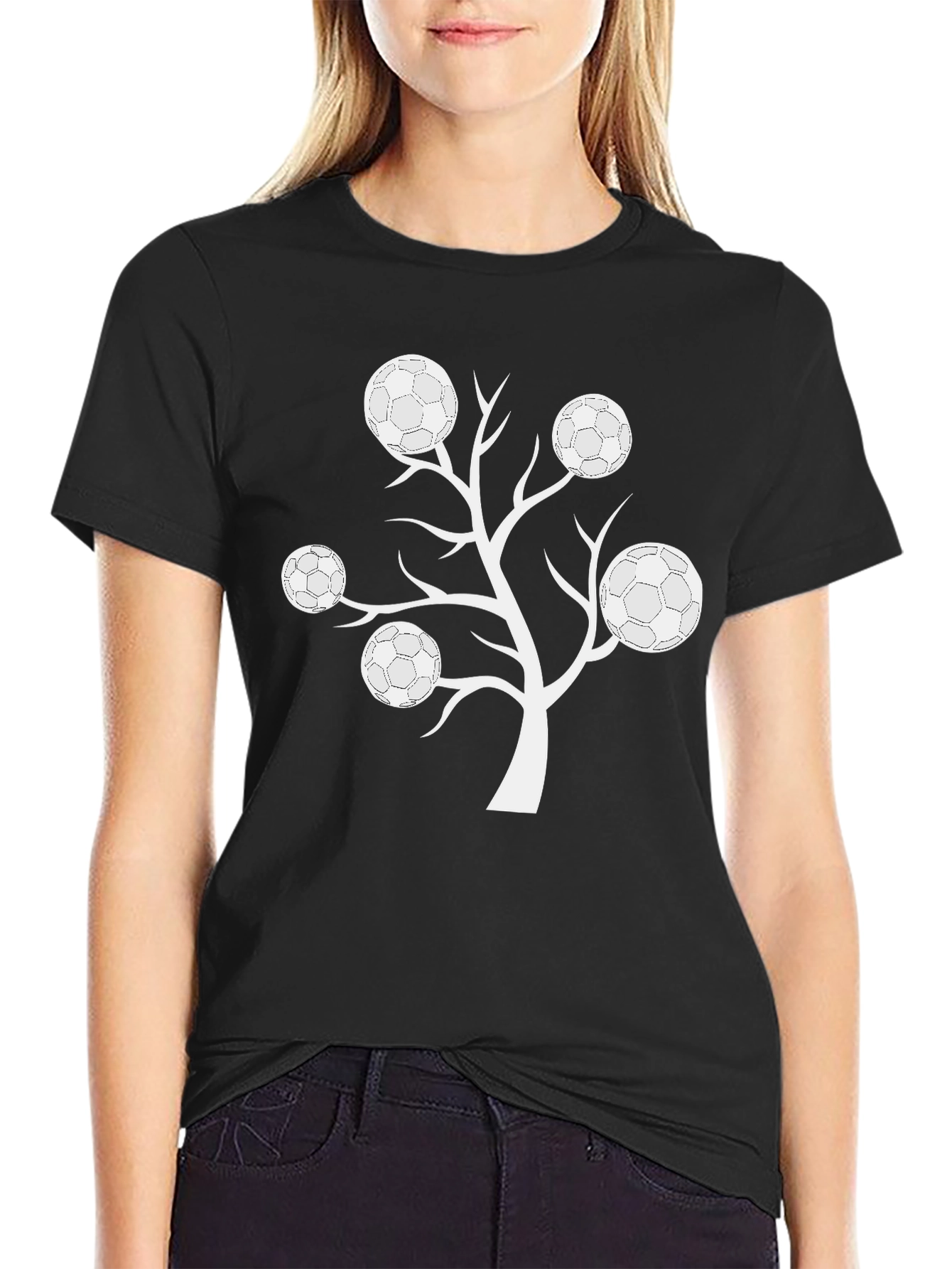 Soccer Ball Tree Graphic T-Shirt