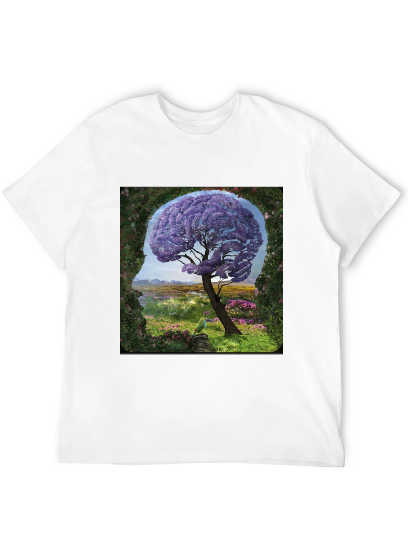 Abstract Brain Tree Graphic T-Shirt