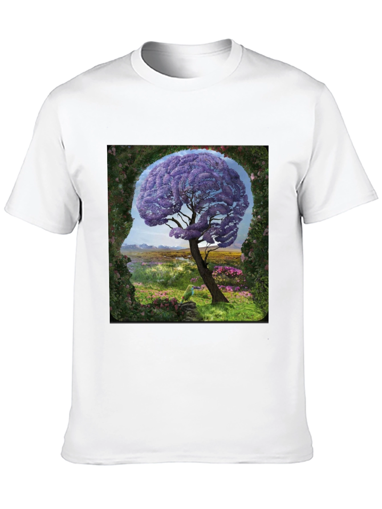 Abstract Brain Tree Graphic T-Shirt
