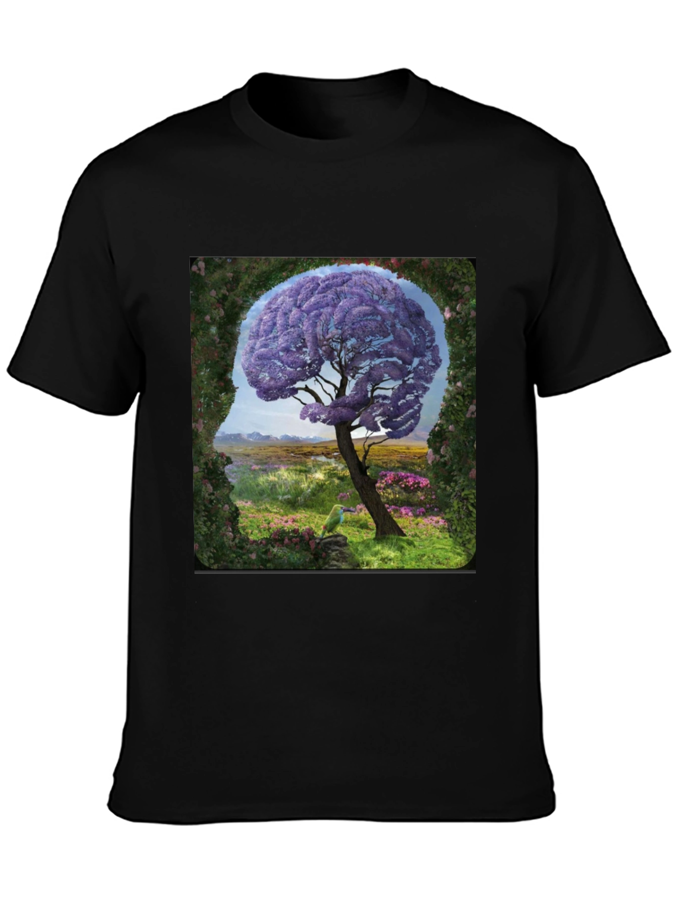 Abstract Brain Tree Graphic T-Shirt