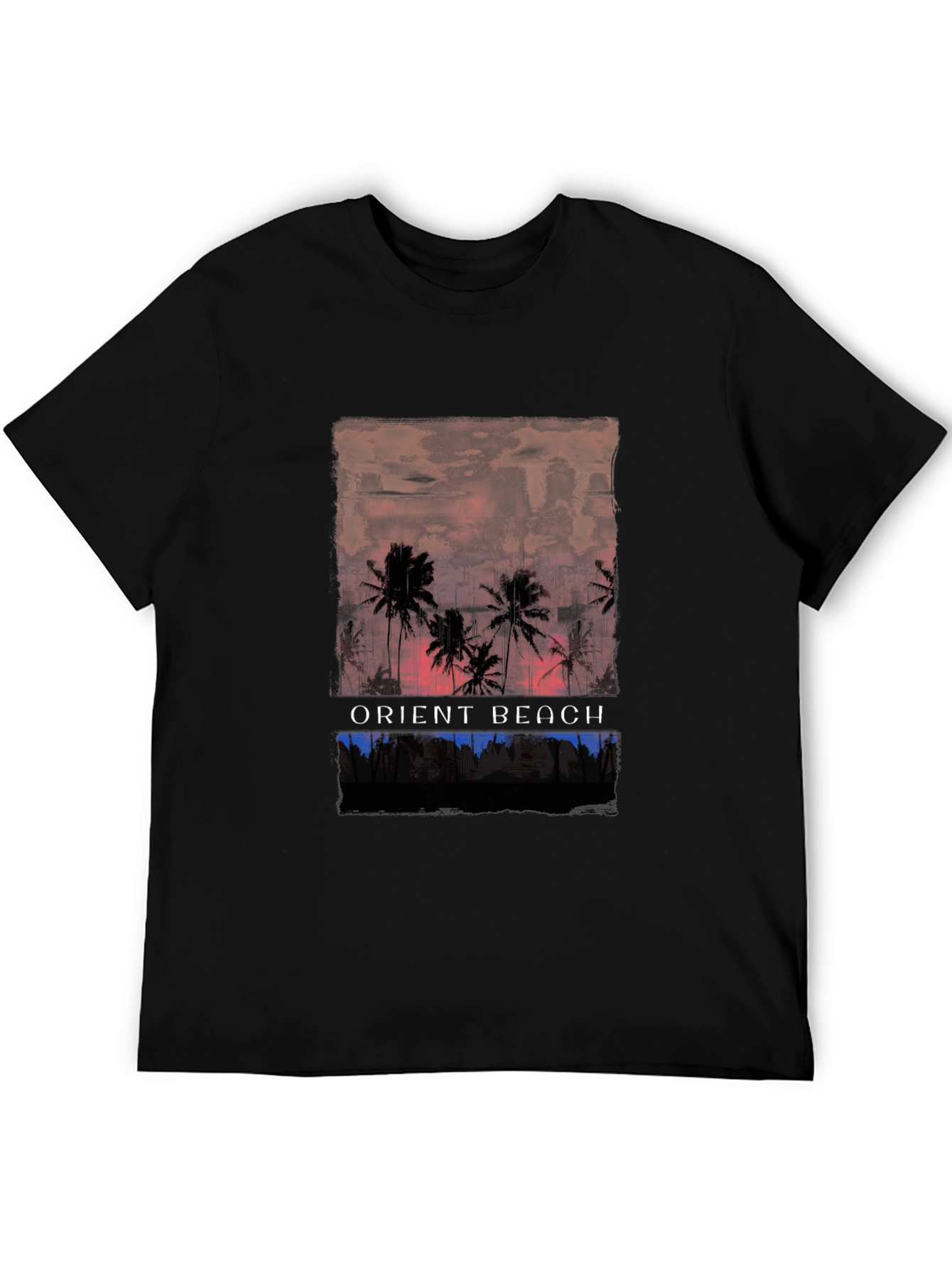Orient Beach Palm Tree Graphic T-Shirt