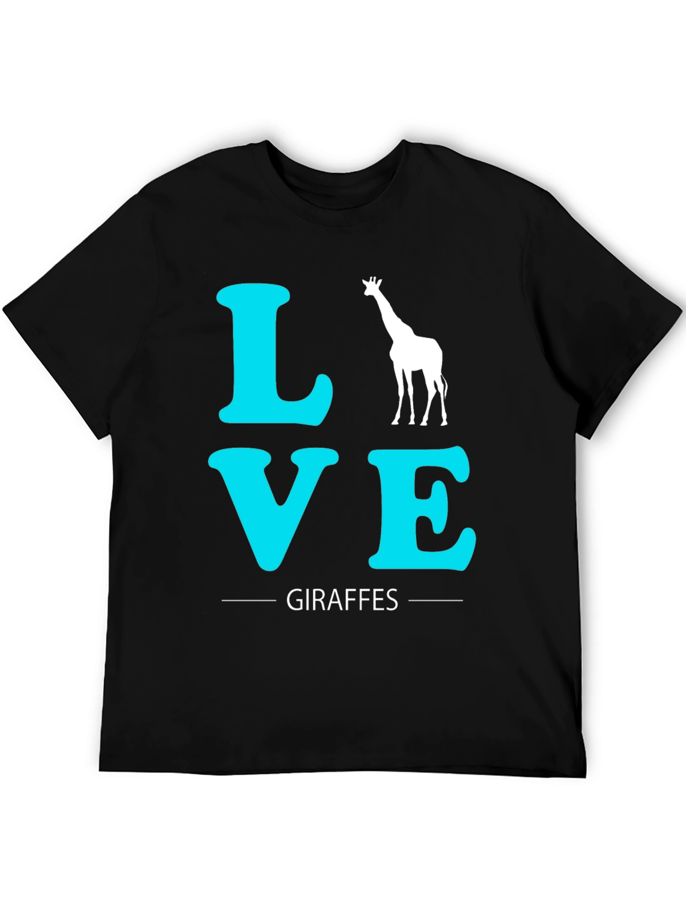 Love Giraffes Graphic Tee - Black Cotton T-Shirt