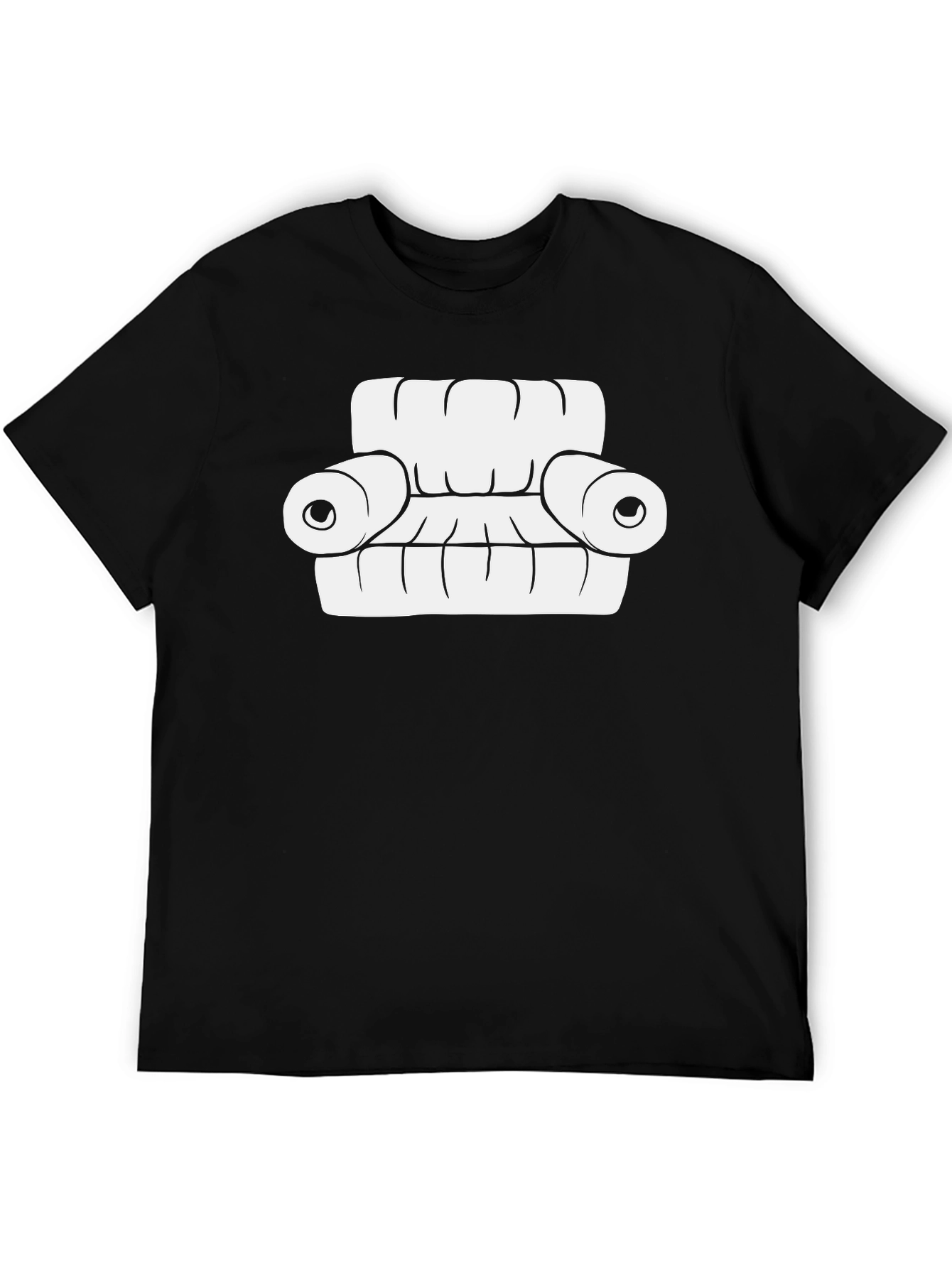 Cartoon Couch Graphic Tee - Comfortable Black T-Shirt