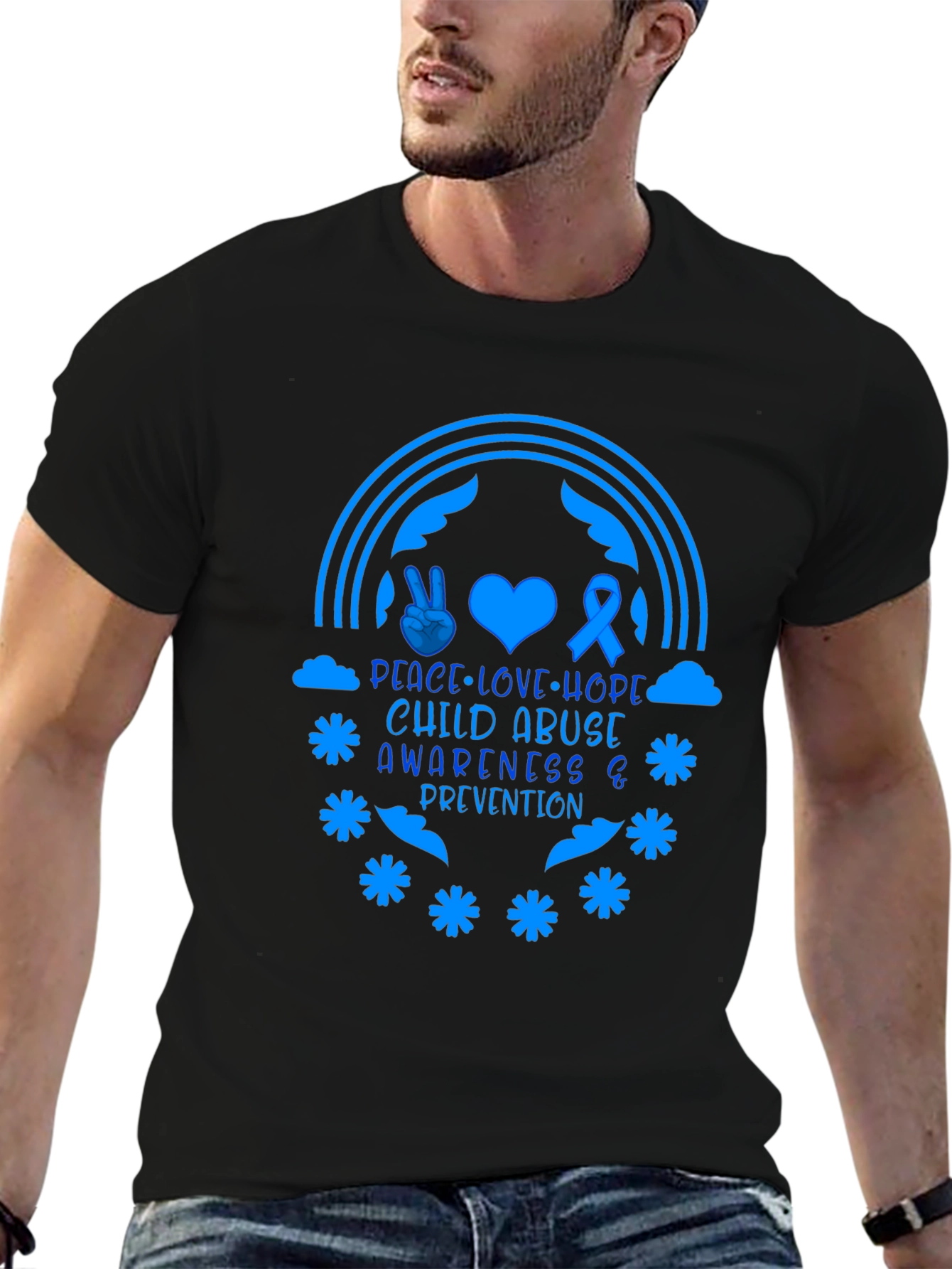 Child Abuse Awareness Tee - Peace Love Hope