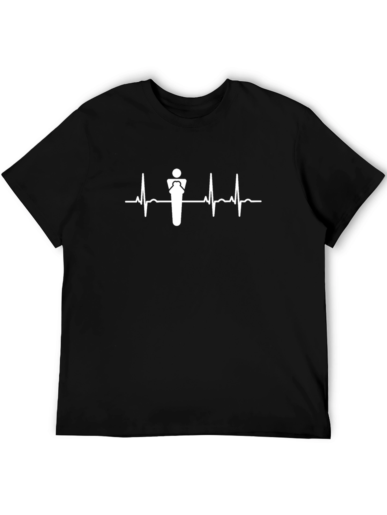 Foosball Player Heartbeat T-Shirt - Black