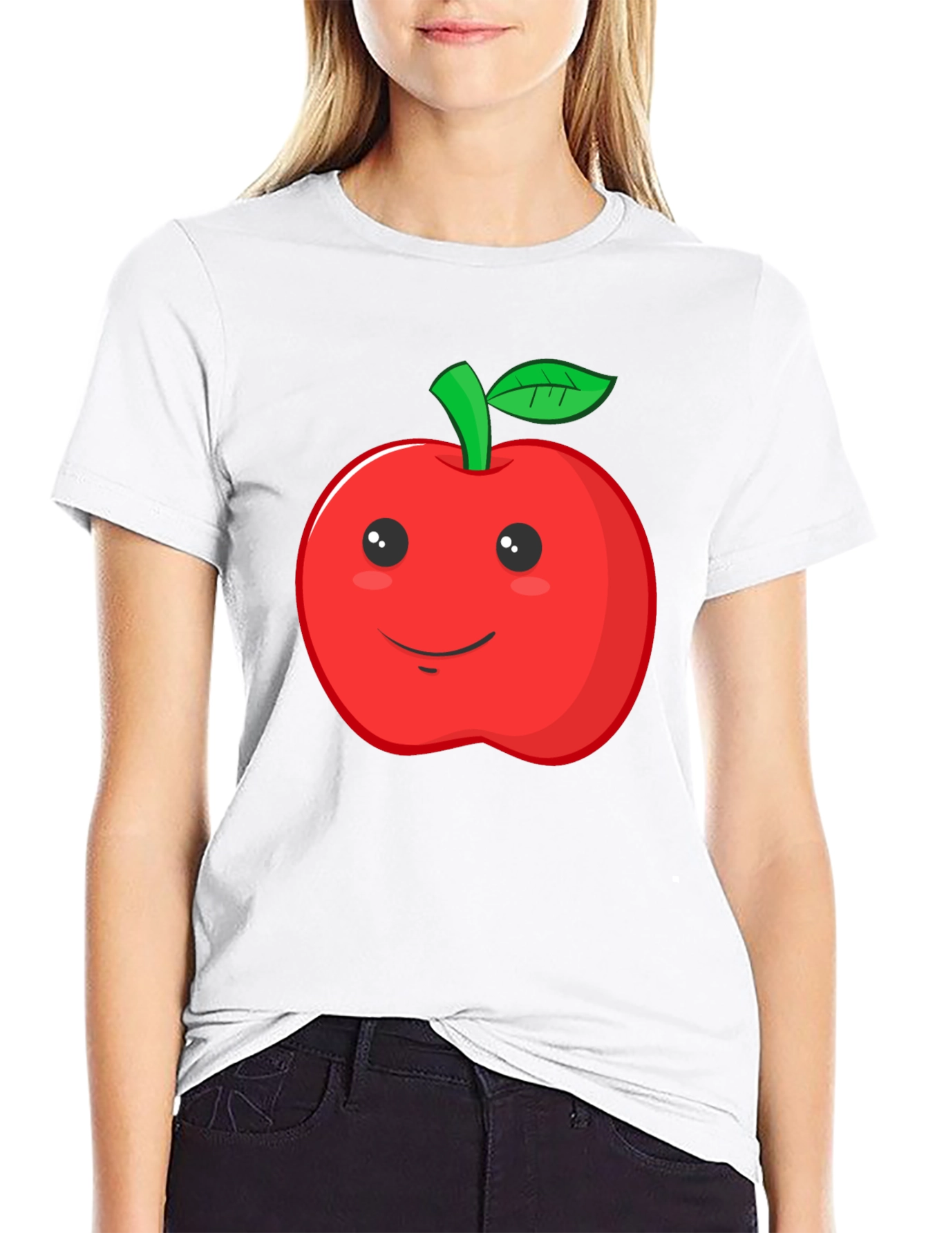 Apple Graphic Black T-Shirt - Mens Crew Neck
