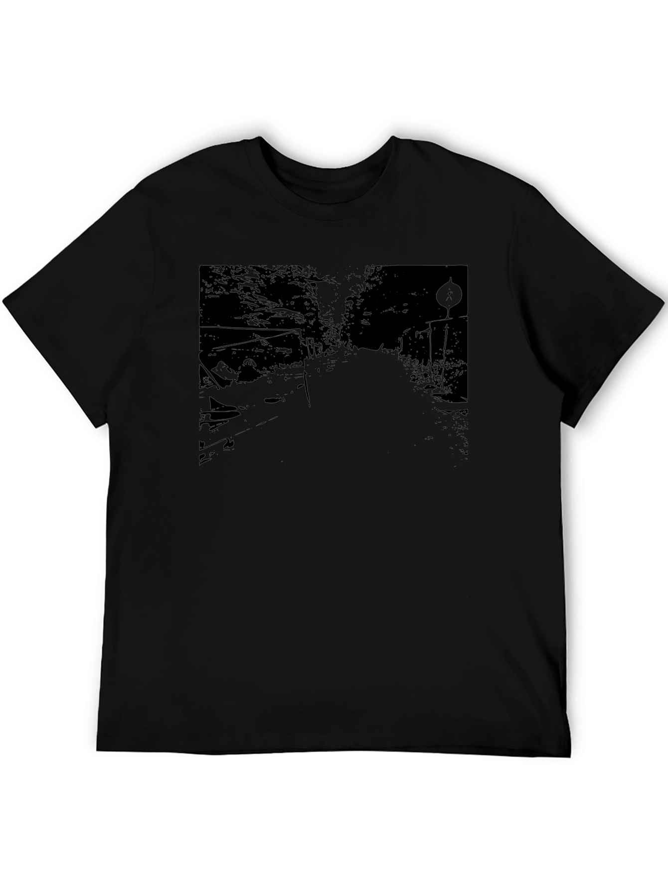 Abstract Graphic Black Tee