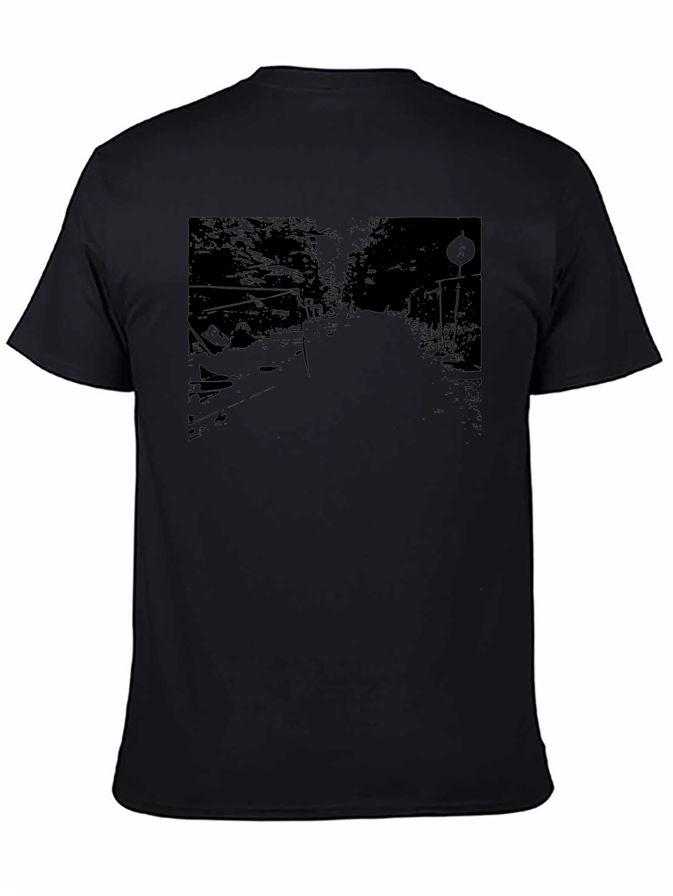 Abstract Graphic Black Tee