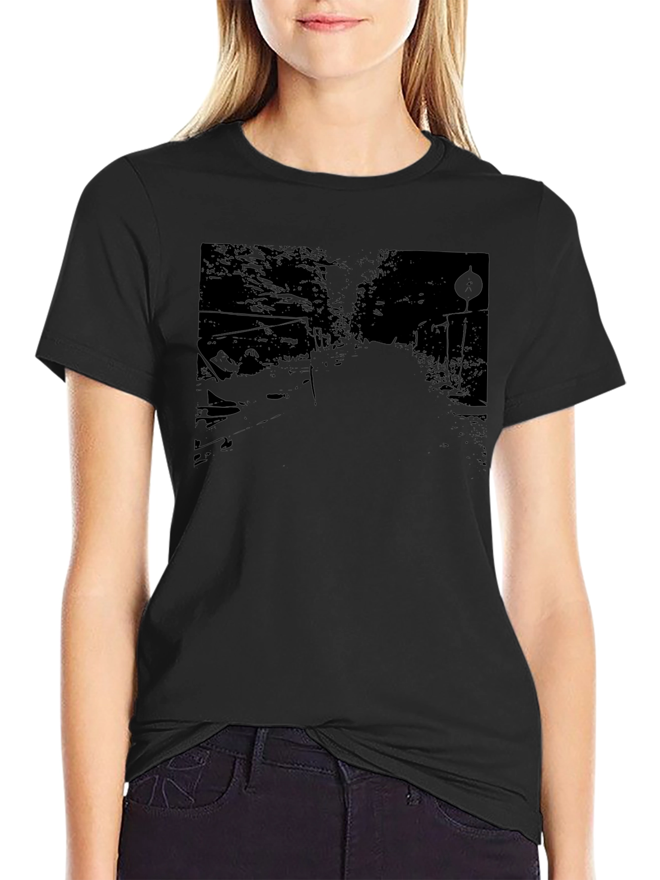 Abstract Graphic Black Tee