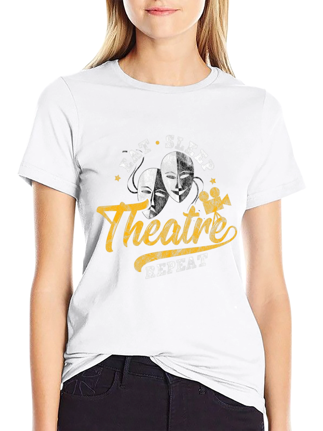 Eat Sleep Theatre Repeat Graphic Tee
