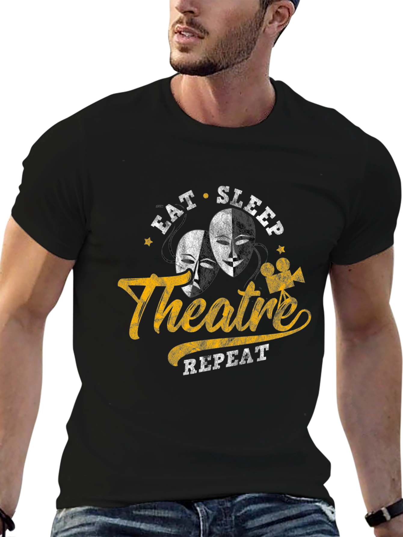 Eat Sleep Theatre Repeat Graphic Tee