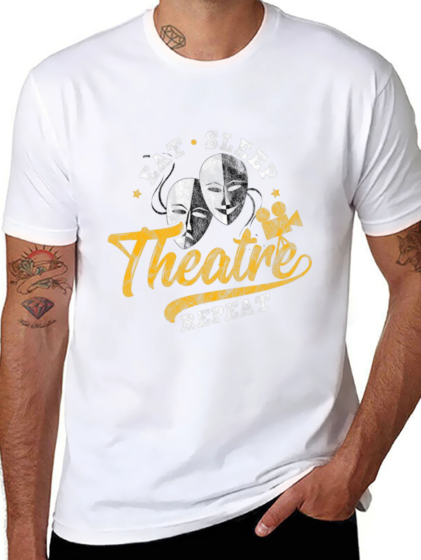 Eat Sleep Theatre Repeat Graphic Tee