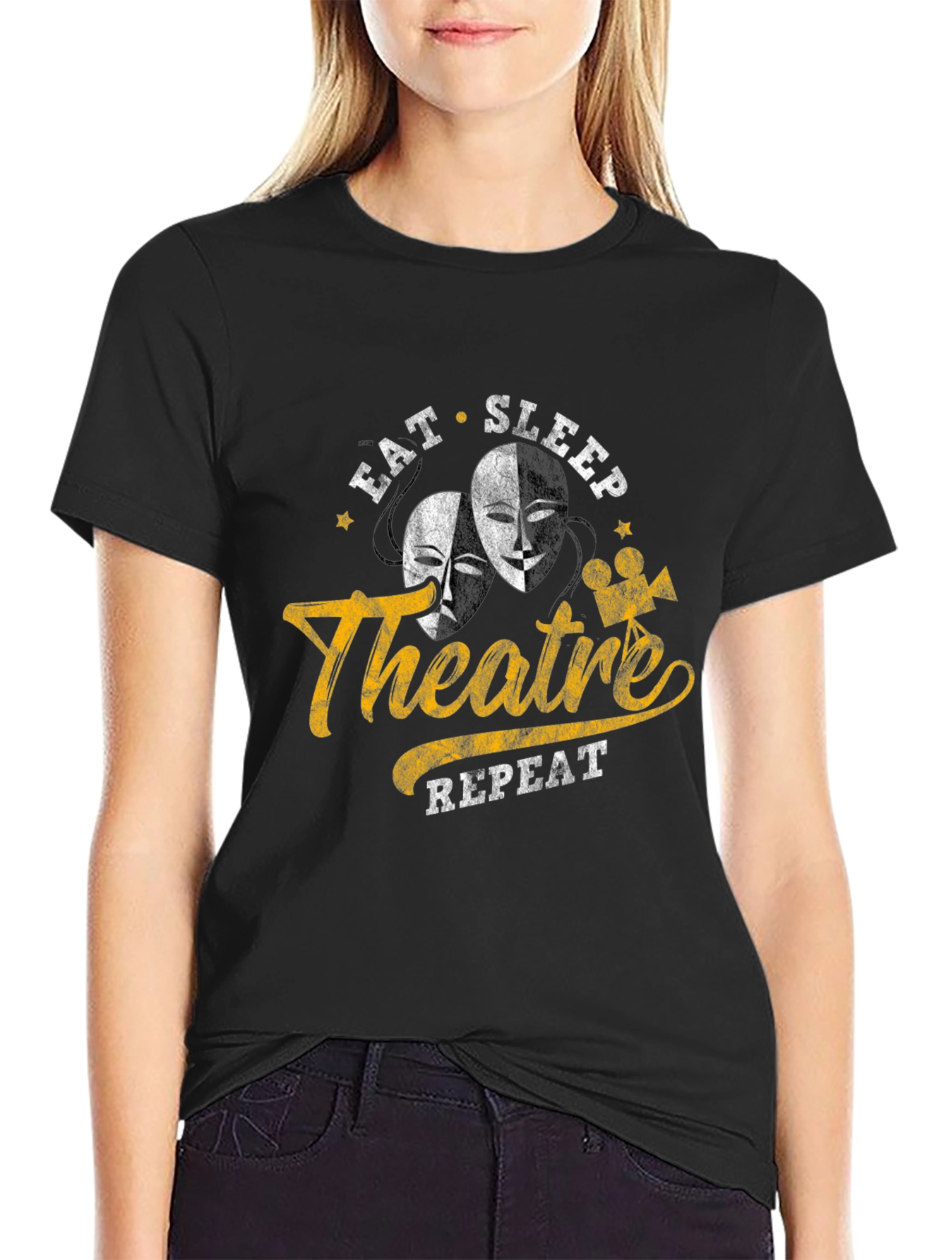 Eat Sleep Theatre Repeat Graphic Tee