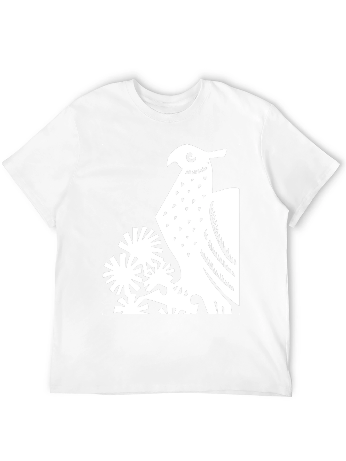 Abstract Bird Graphic Print Tee - Black