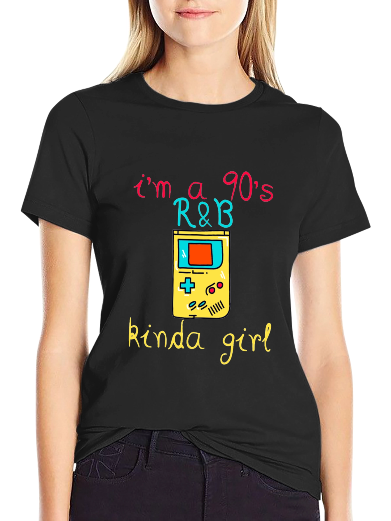 90s R&B Kinda Girl Black Graphic Tee