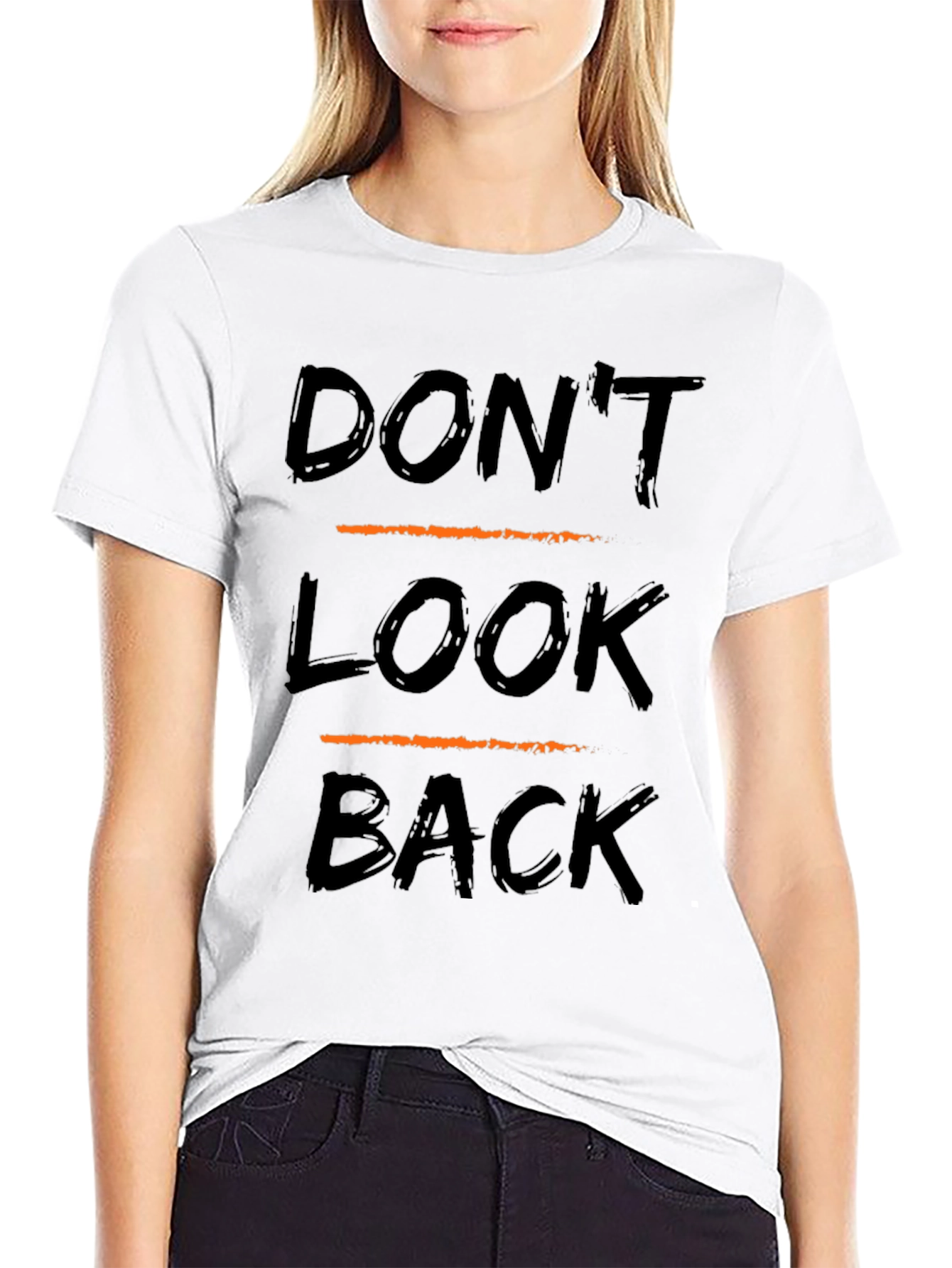 Dont Look Back Graphic Tee - Trendy Slogan T-Shirt