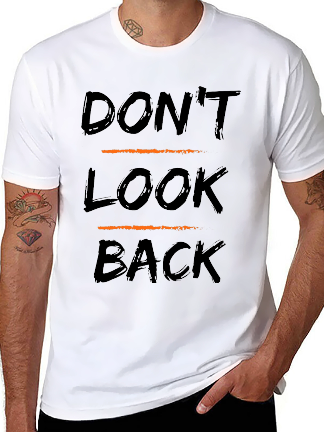 Dont Look Back Graphic Tee - Trendy Slogan T-Shirt