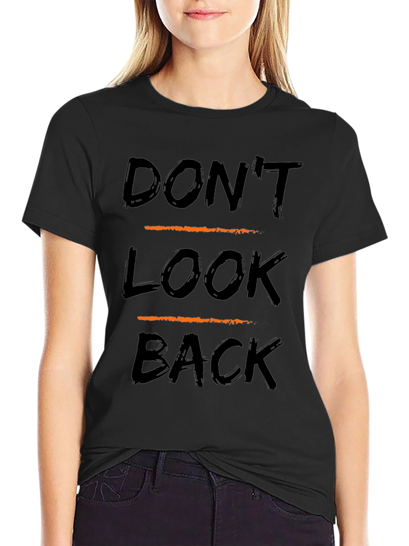 Dont Look Back Graphic Tee - Trendy Slogan T-Shirt