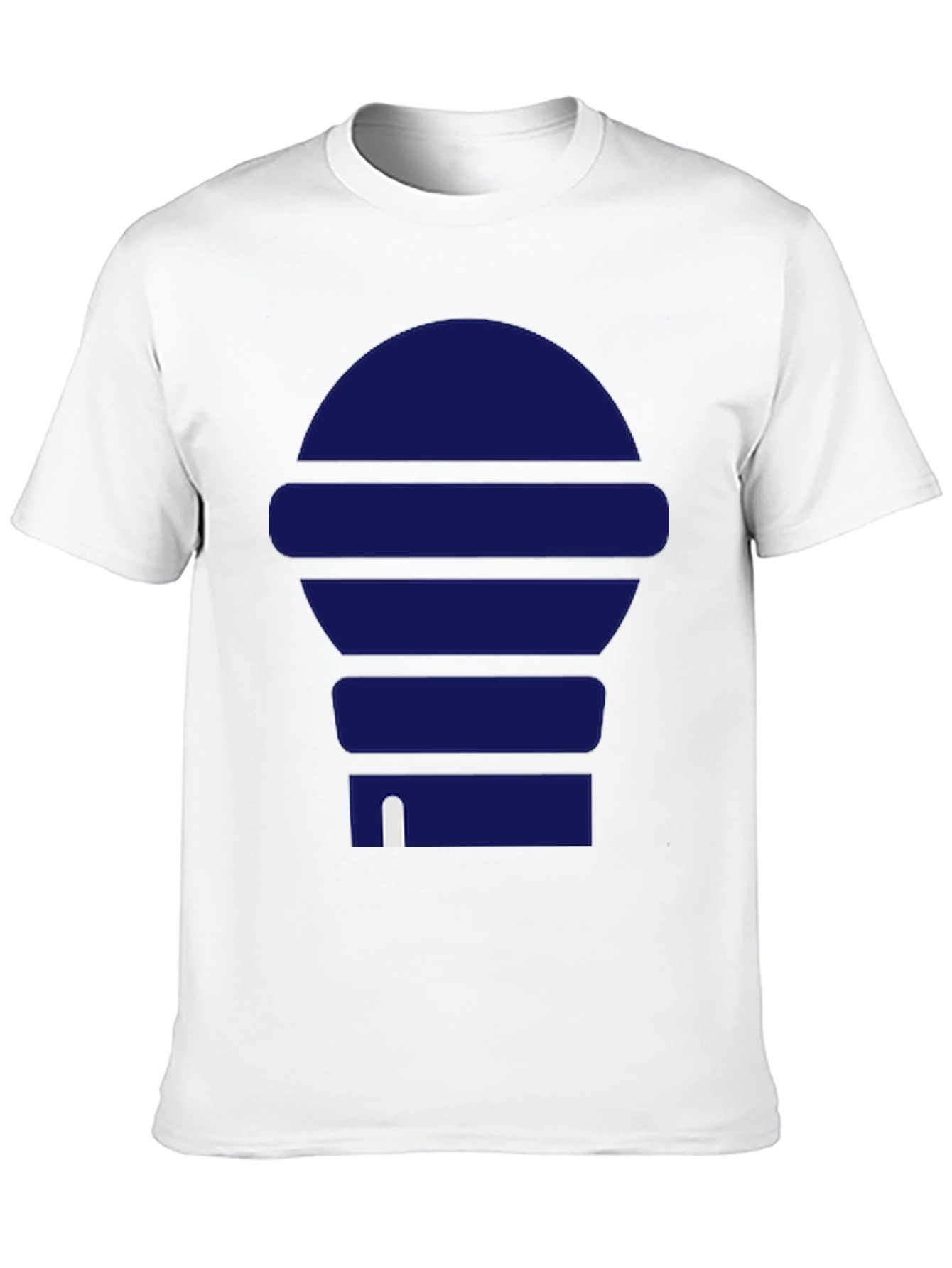 Modern Blue Graphic Print Black T-Shirt