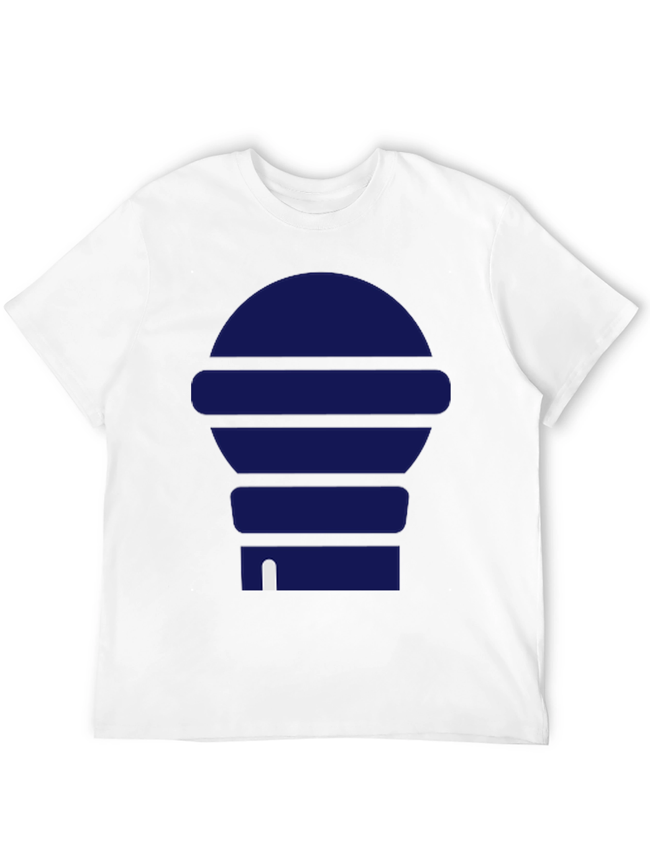 Modern Blue Graphic Print Black T-Shirt