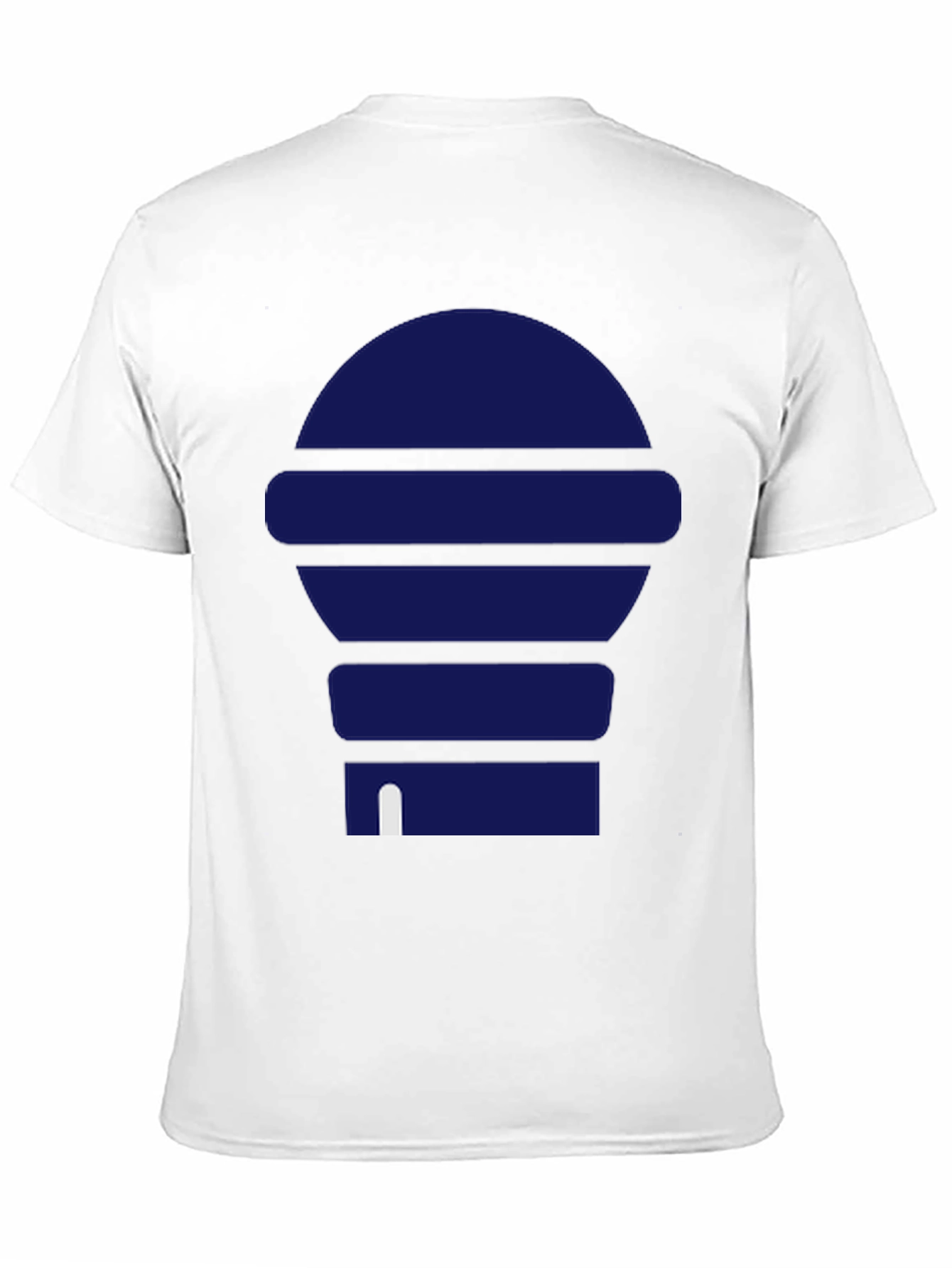 Modern Blue Graphic Print Black T-Shirt