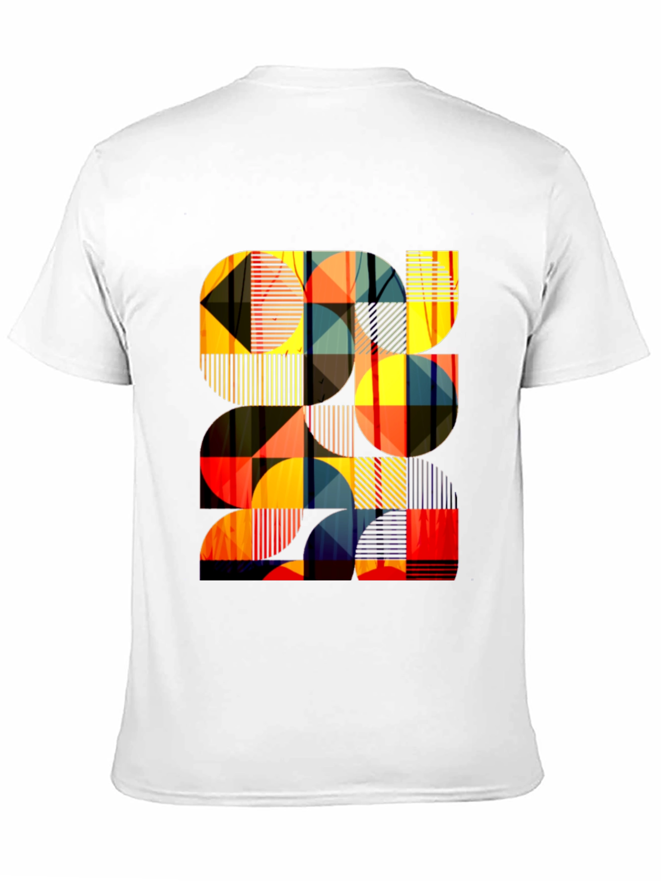 Modern Geometric Pattern Black T-Shirt