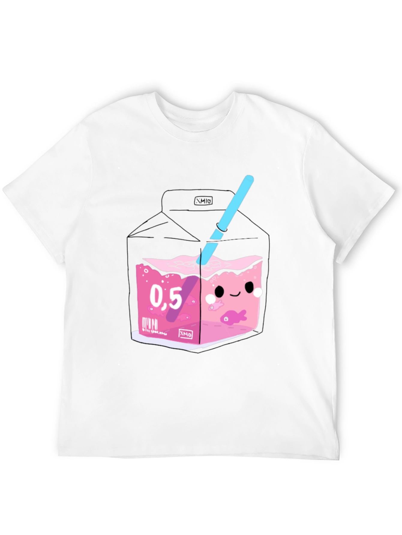 Kawaii Pink Drink Box Graphic Tee