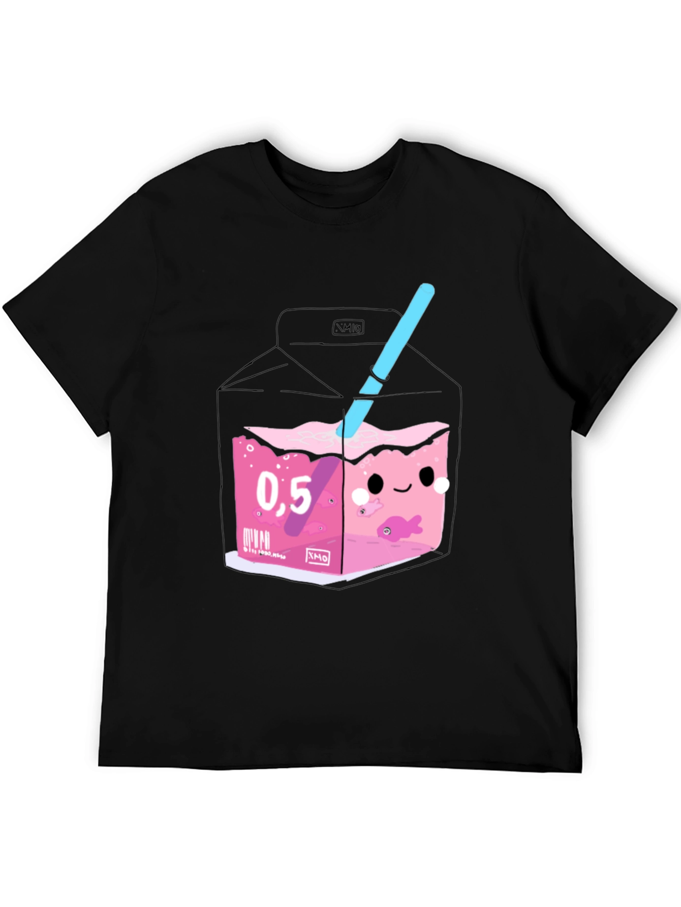 Kawaii Pink Drink Box Graphic Tee