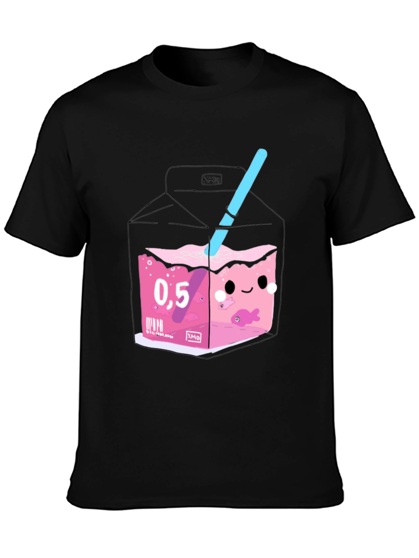 Kawaii Pink Drink Box Graphic Tee
