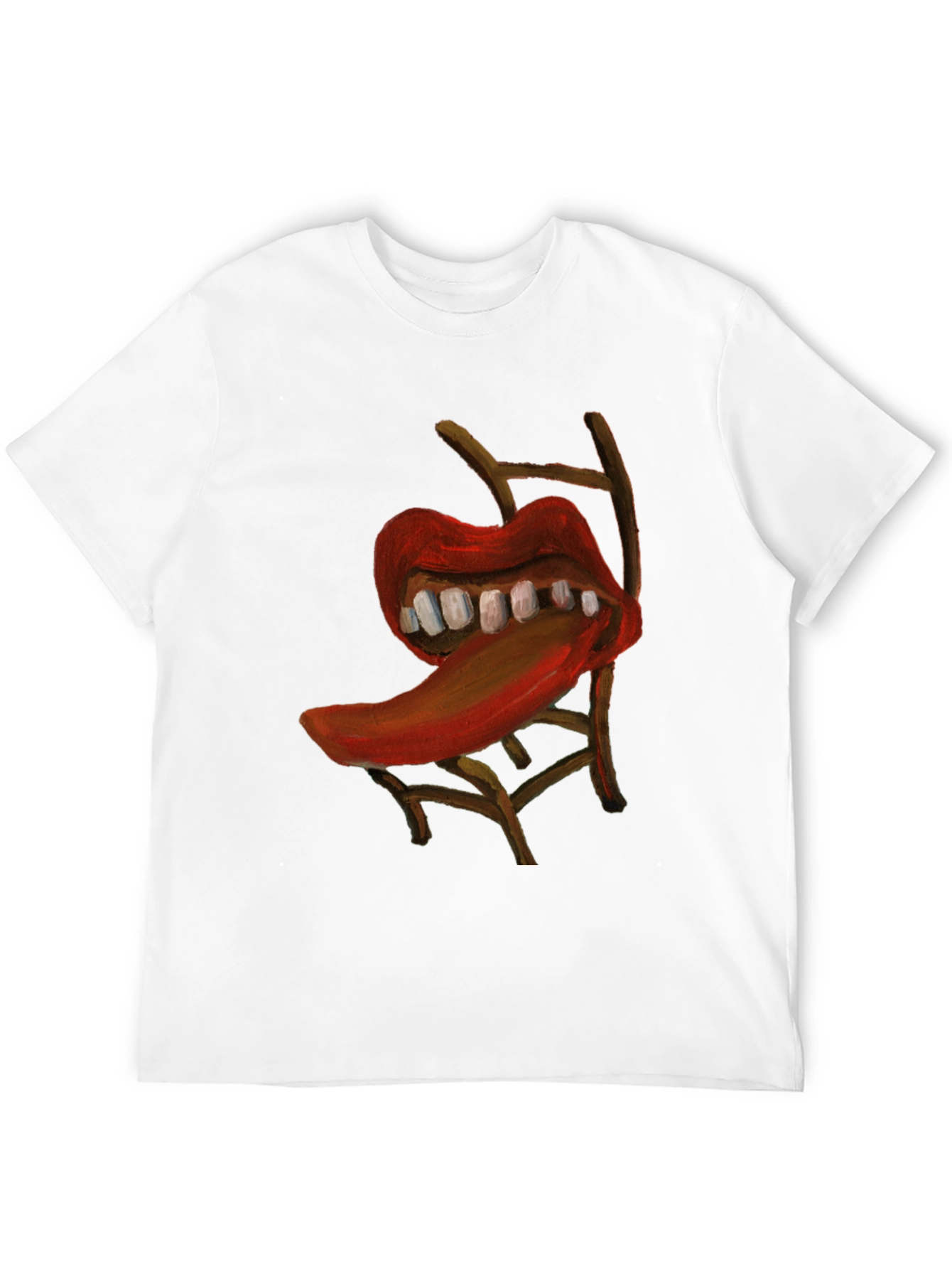Surreal Lips Chair Graphic Tee - Unique Artistic Design