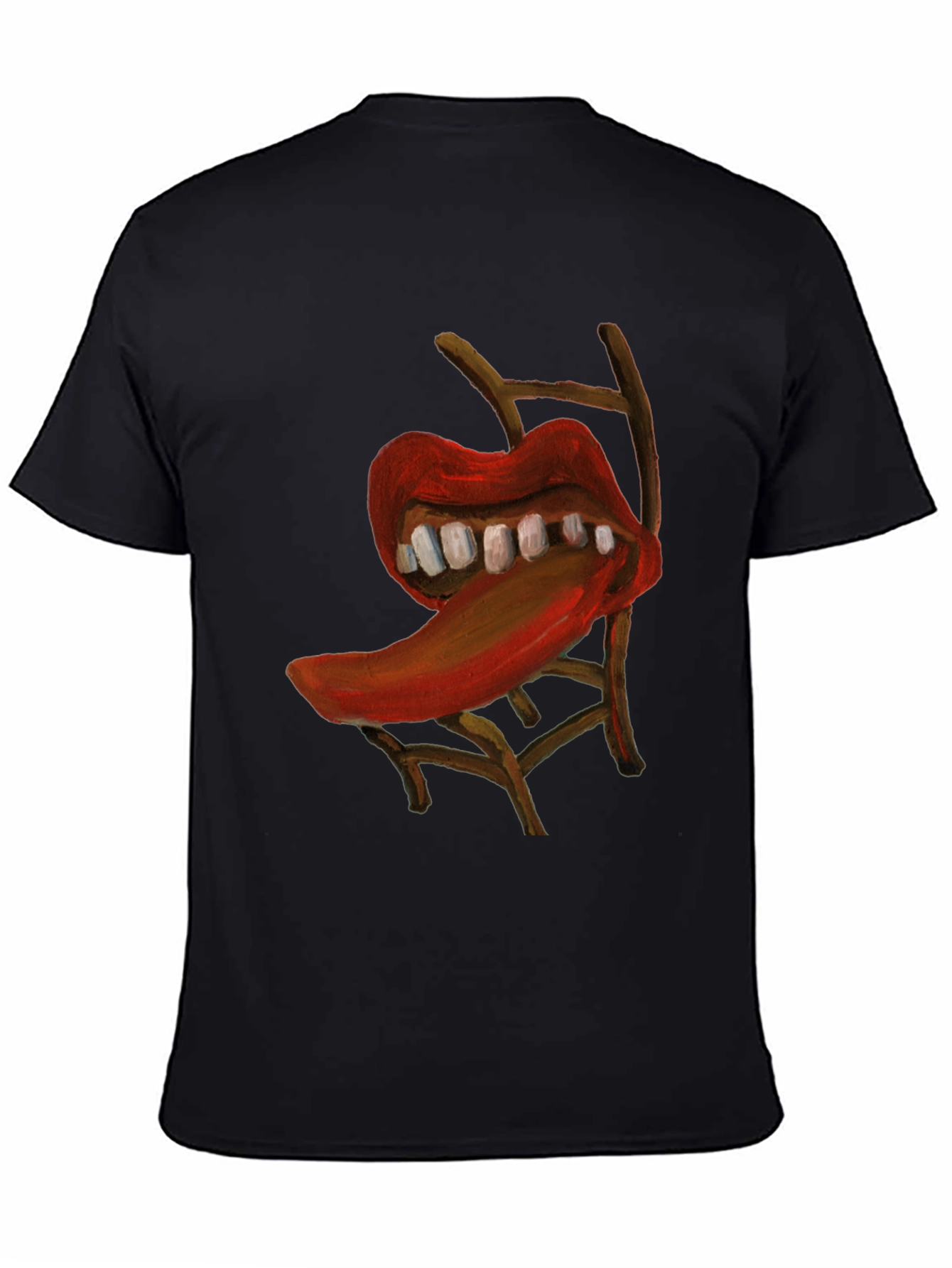 Surreal Lips Chair Graphic Tee - Unique Artistic Design