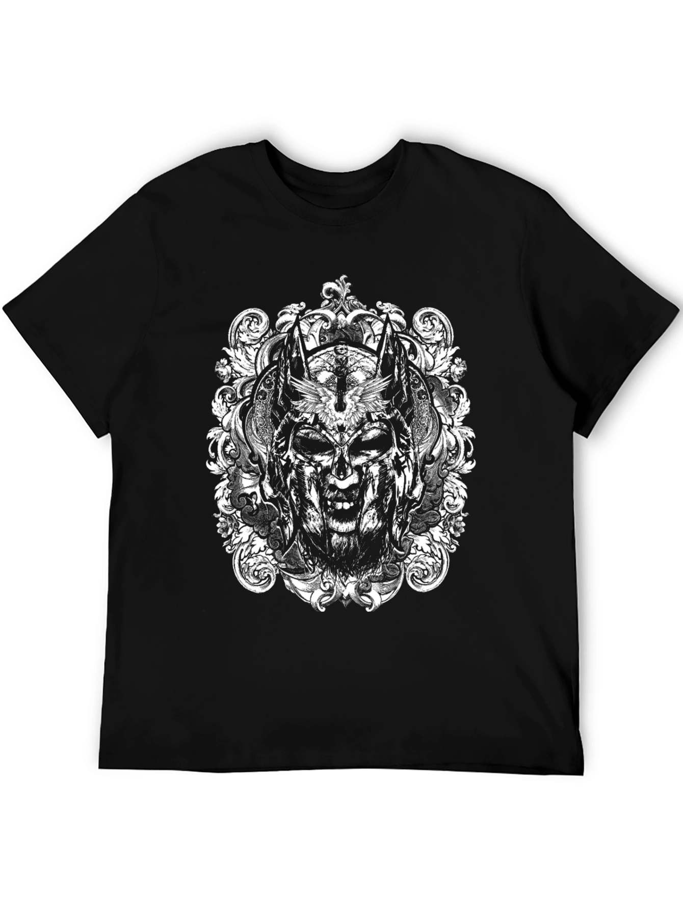 Skull Mask Graphic Tee - Black