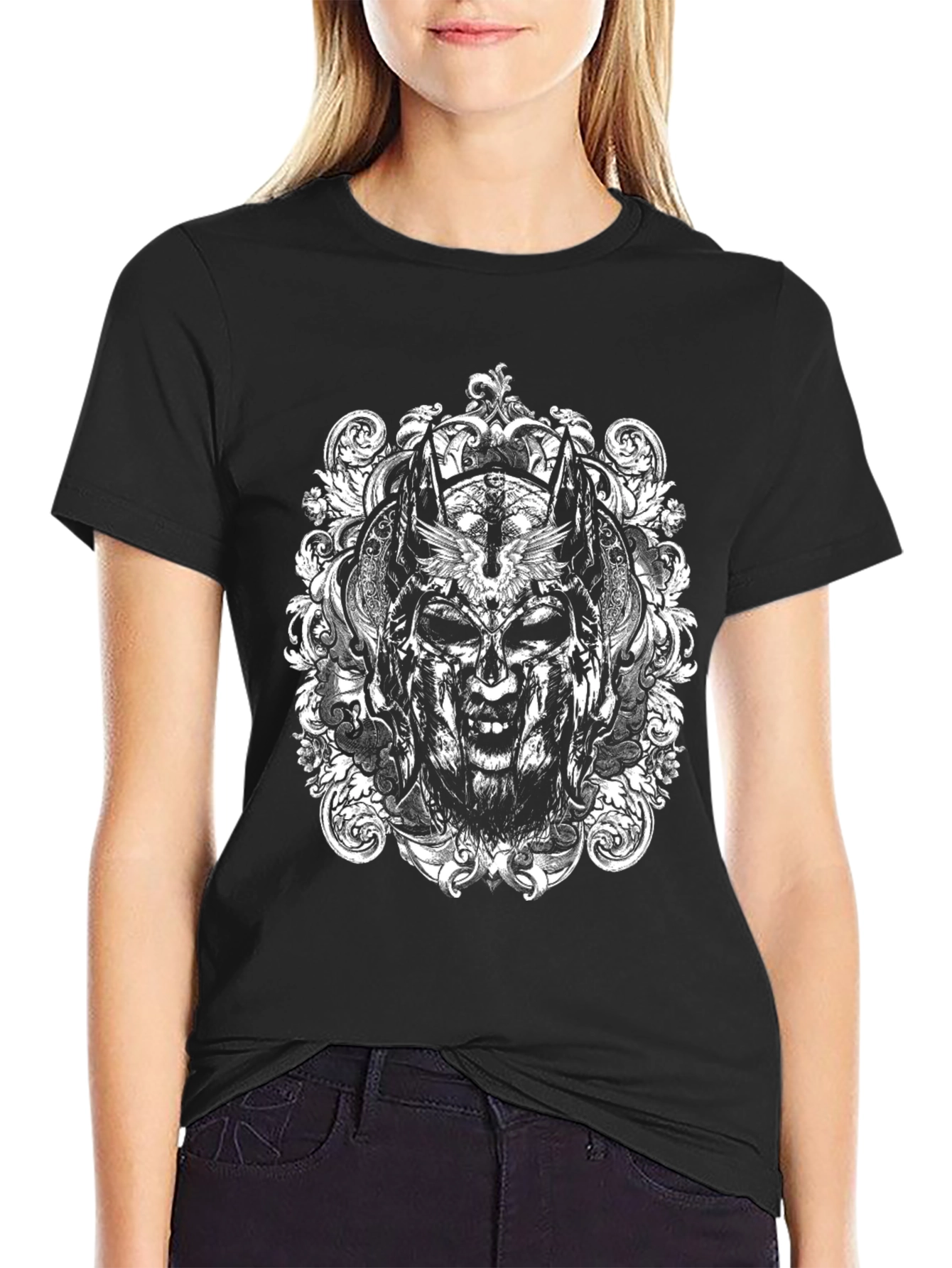 Skull Mask Graphic Tee - Black