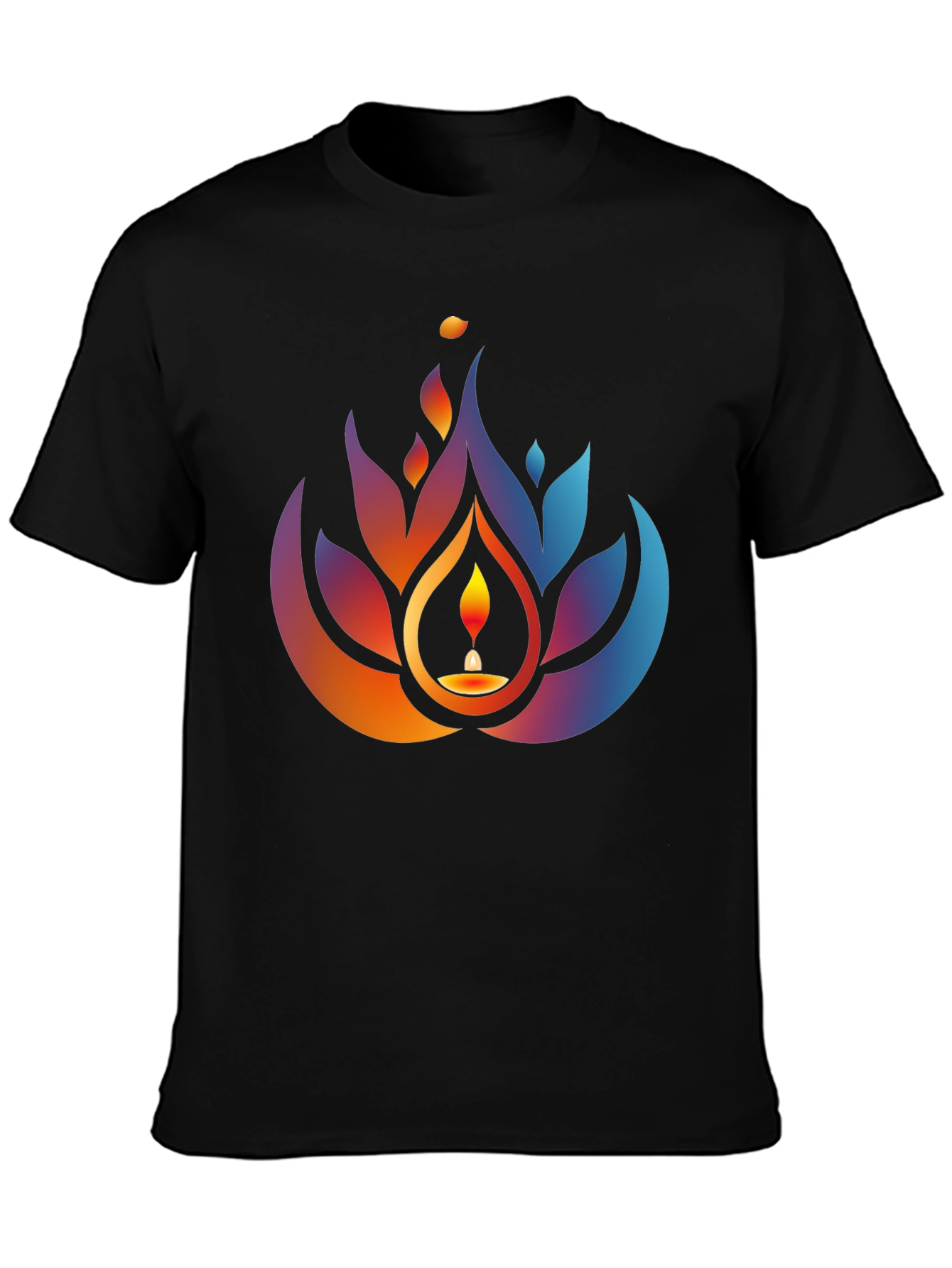 Lotus Candle Graphic Tee - Black