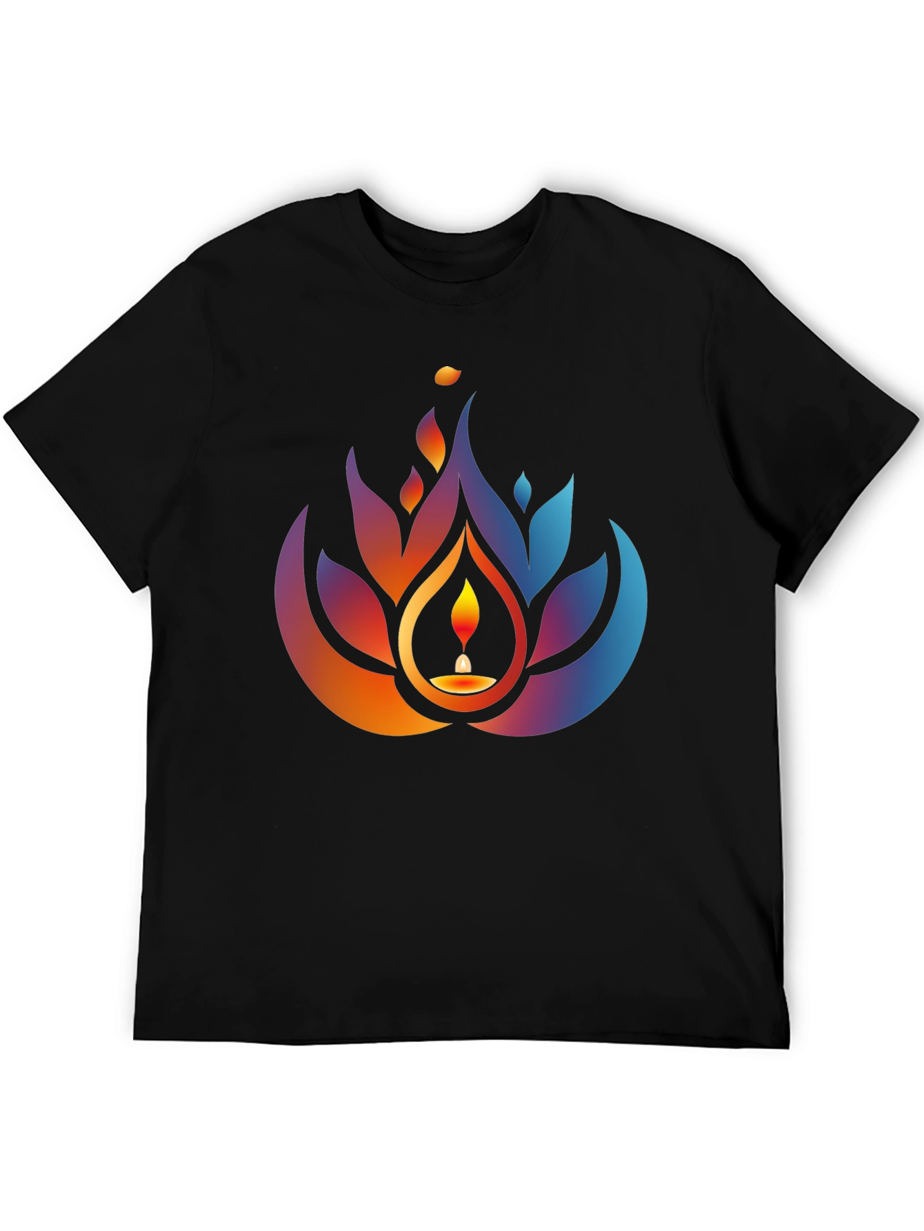 Lotus Candle Graphic Tee - Black