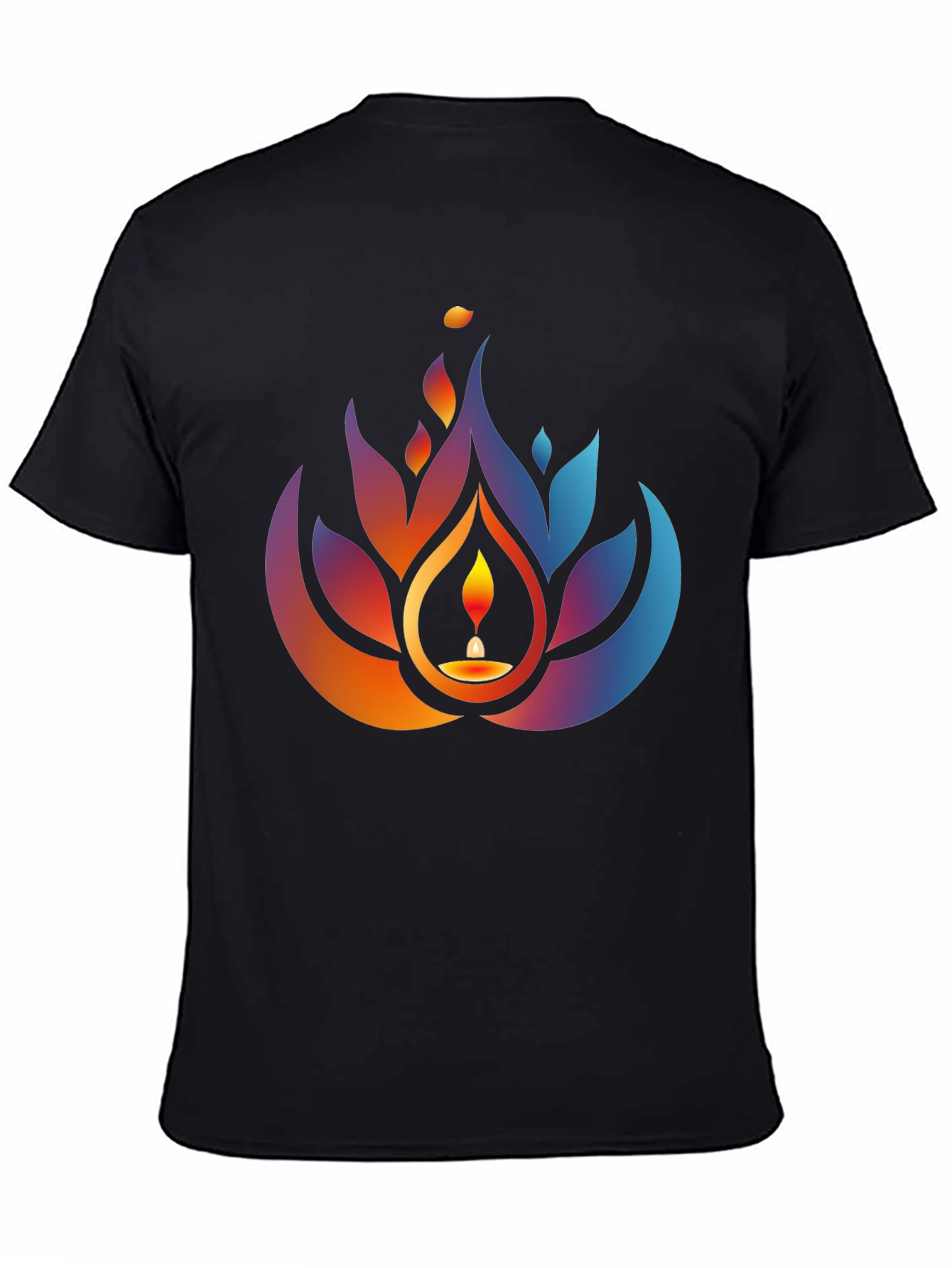 Lotus Candle Graphic Tee - Black
