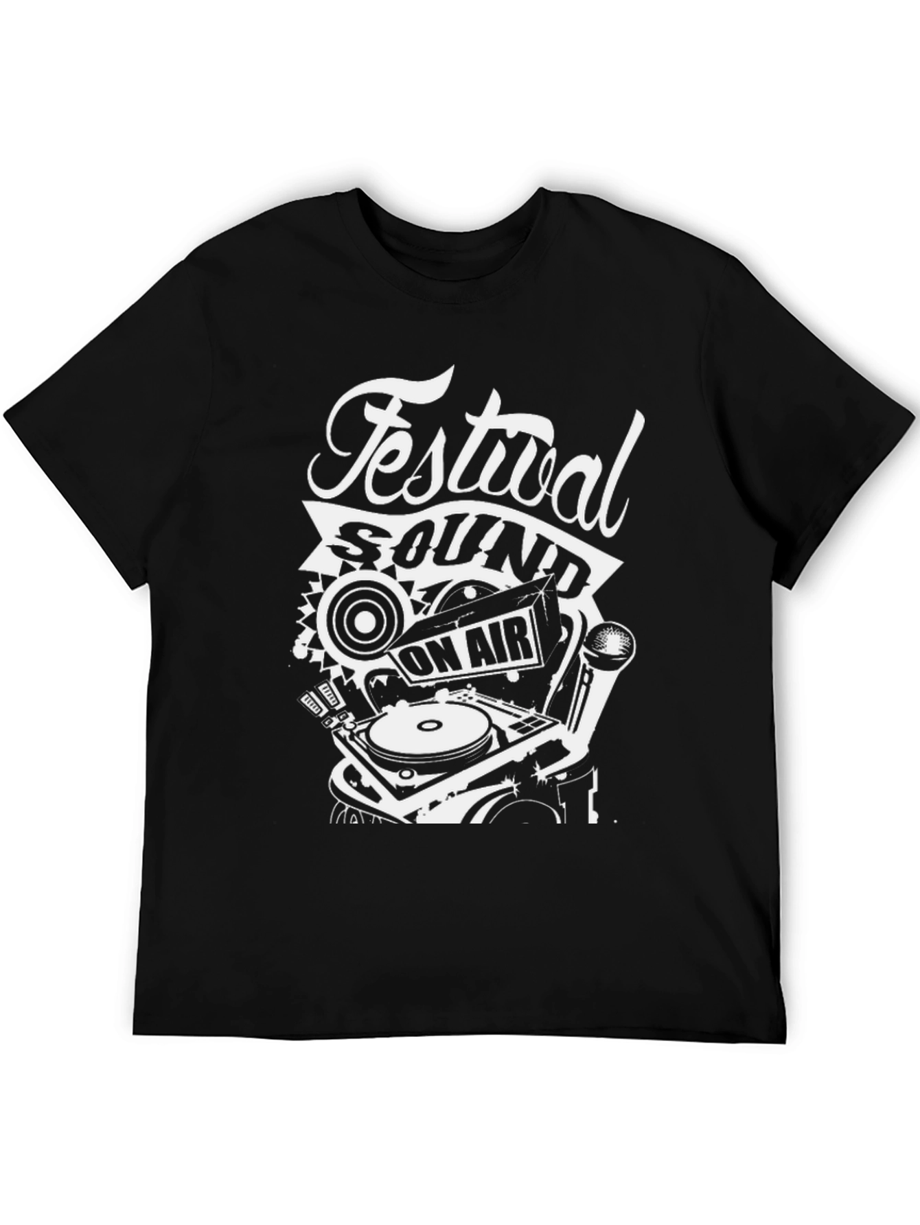 Festival Sound On Air Black Graphic T-Shirt