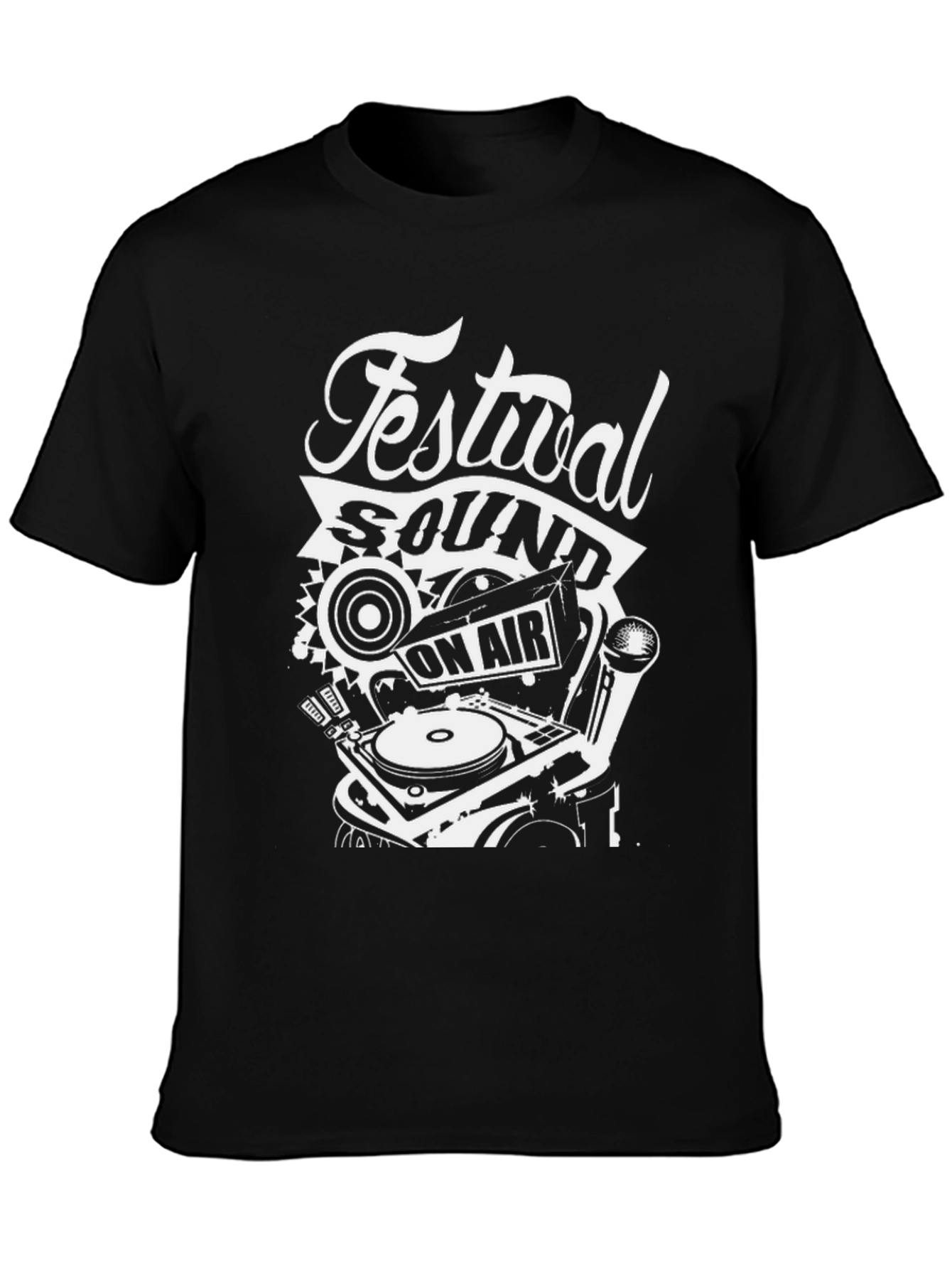Festival Sound On Air Black Graphic T-Shirt