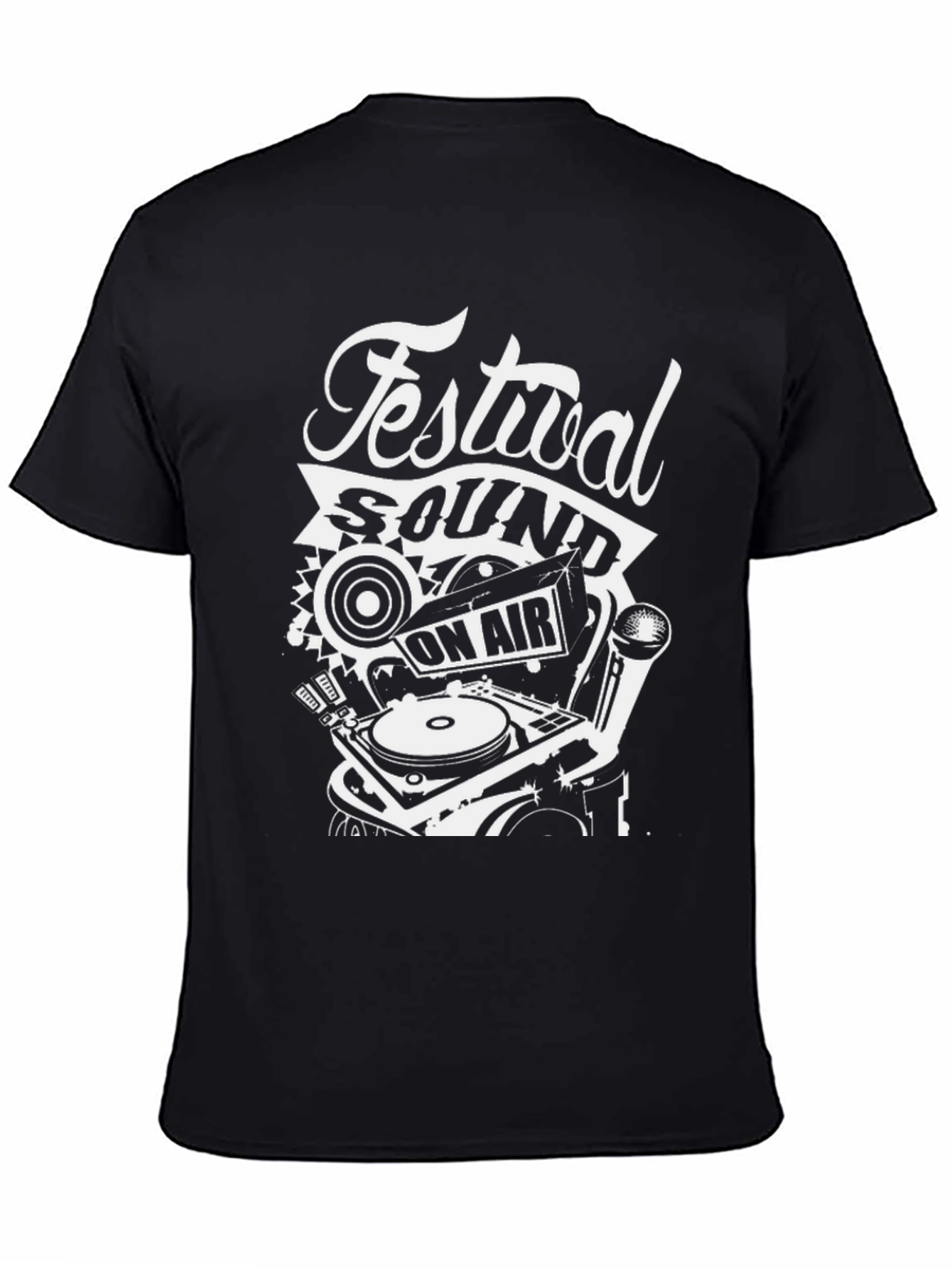 Festival Sound On Air Black Graphic T-Shirt