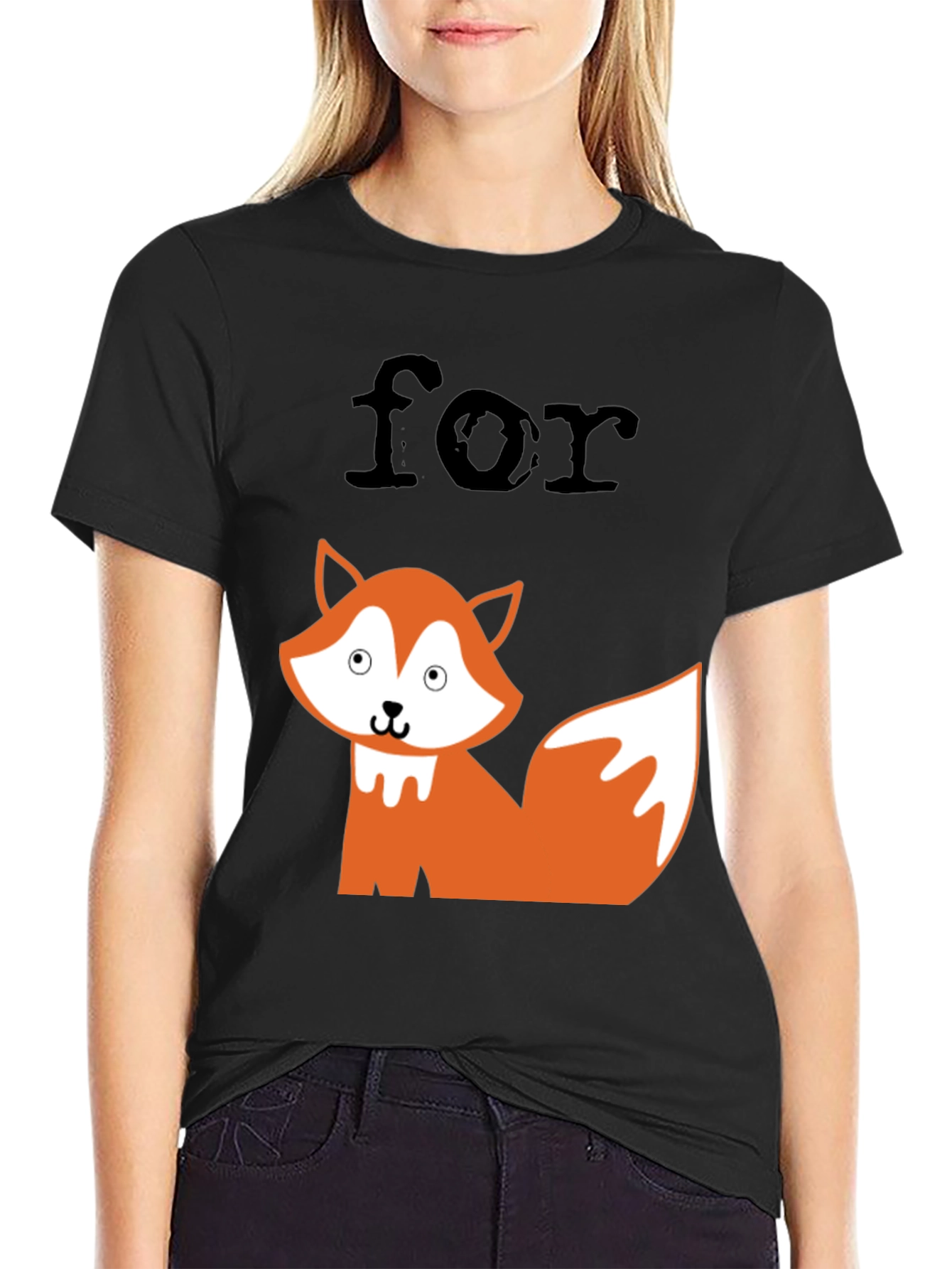 Funny For Fox Sake Graphic Tee - Black