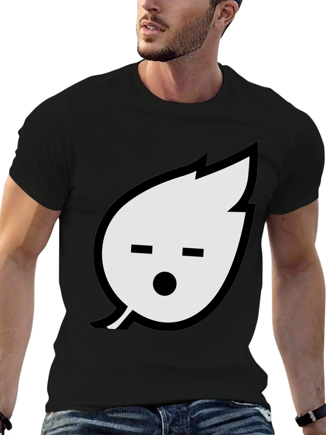 Leaf Emoji Graphic Black T-Shirt