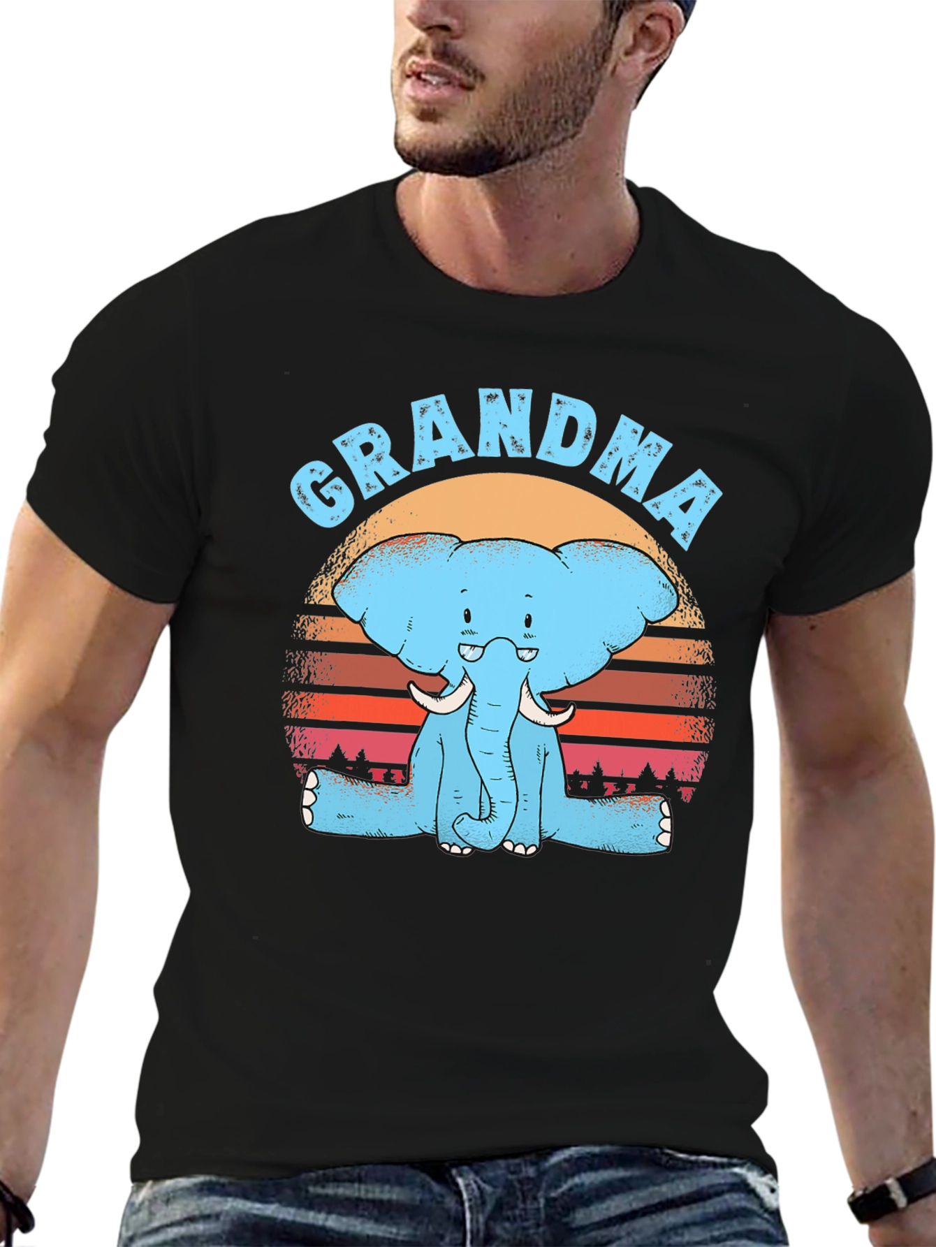 Grandma Elephant Graphic T-Shirt