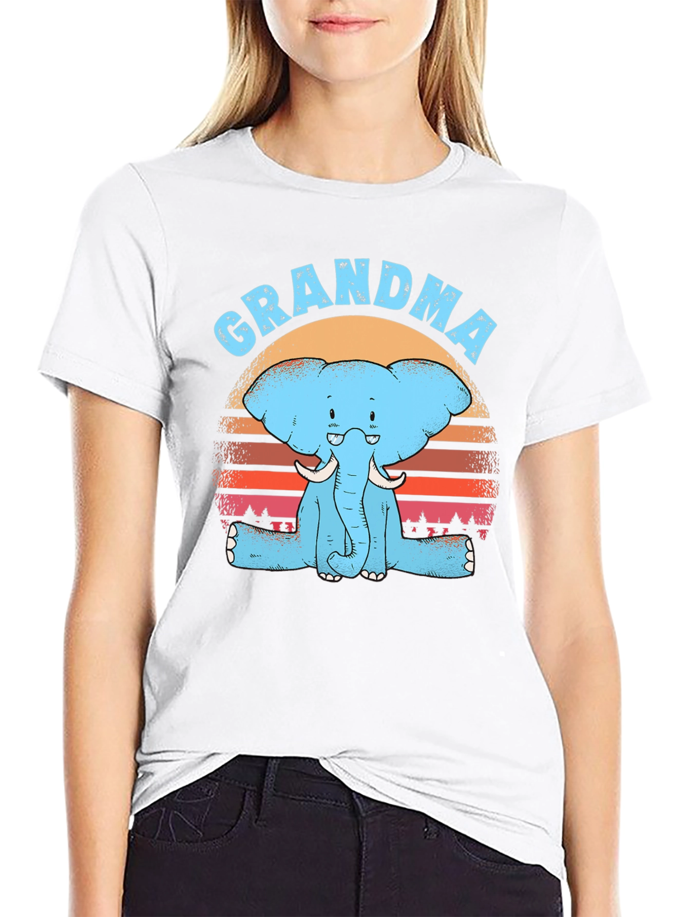 Grandma Elephant Graphic T-Shirt