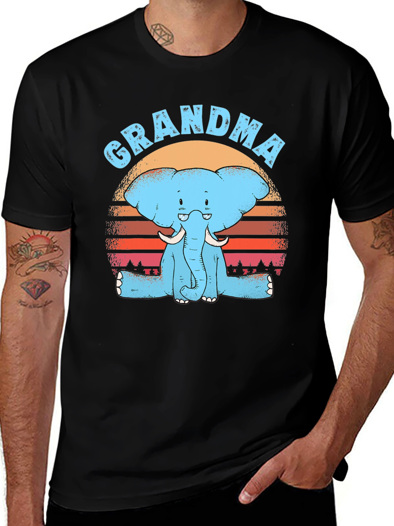 Grandma Elephant Graphic T-Shirt